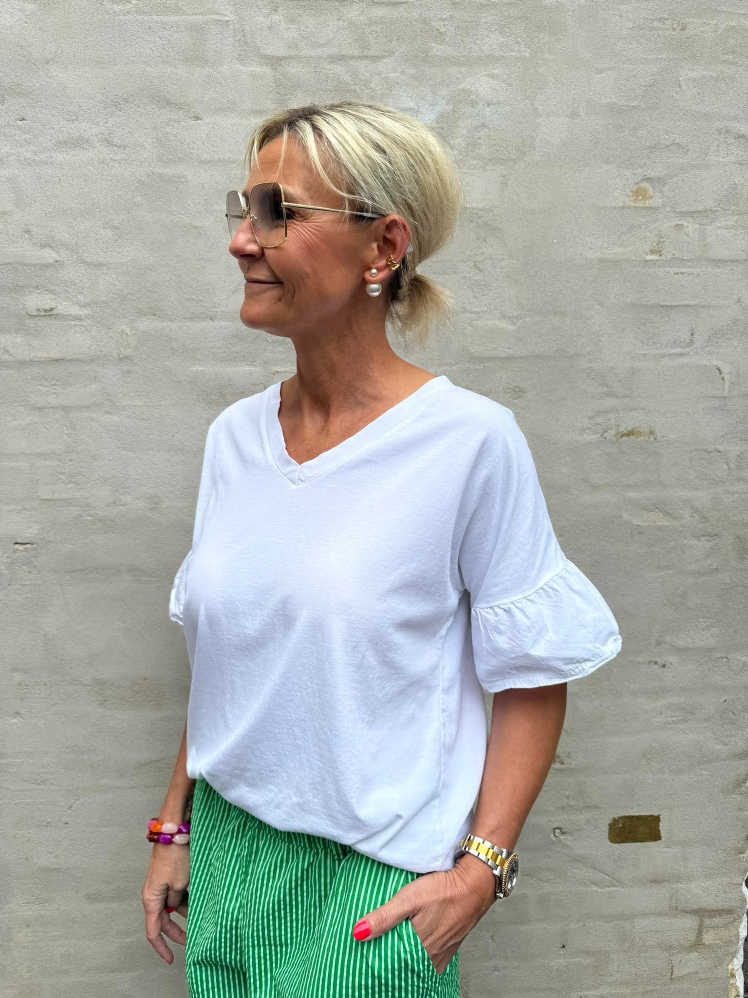 Herdis T-shirt - Svart/Beige