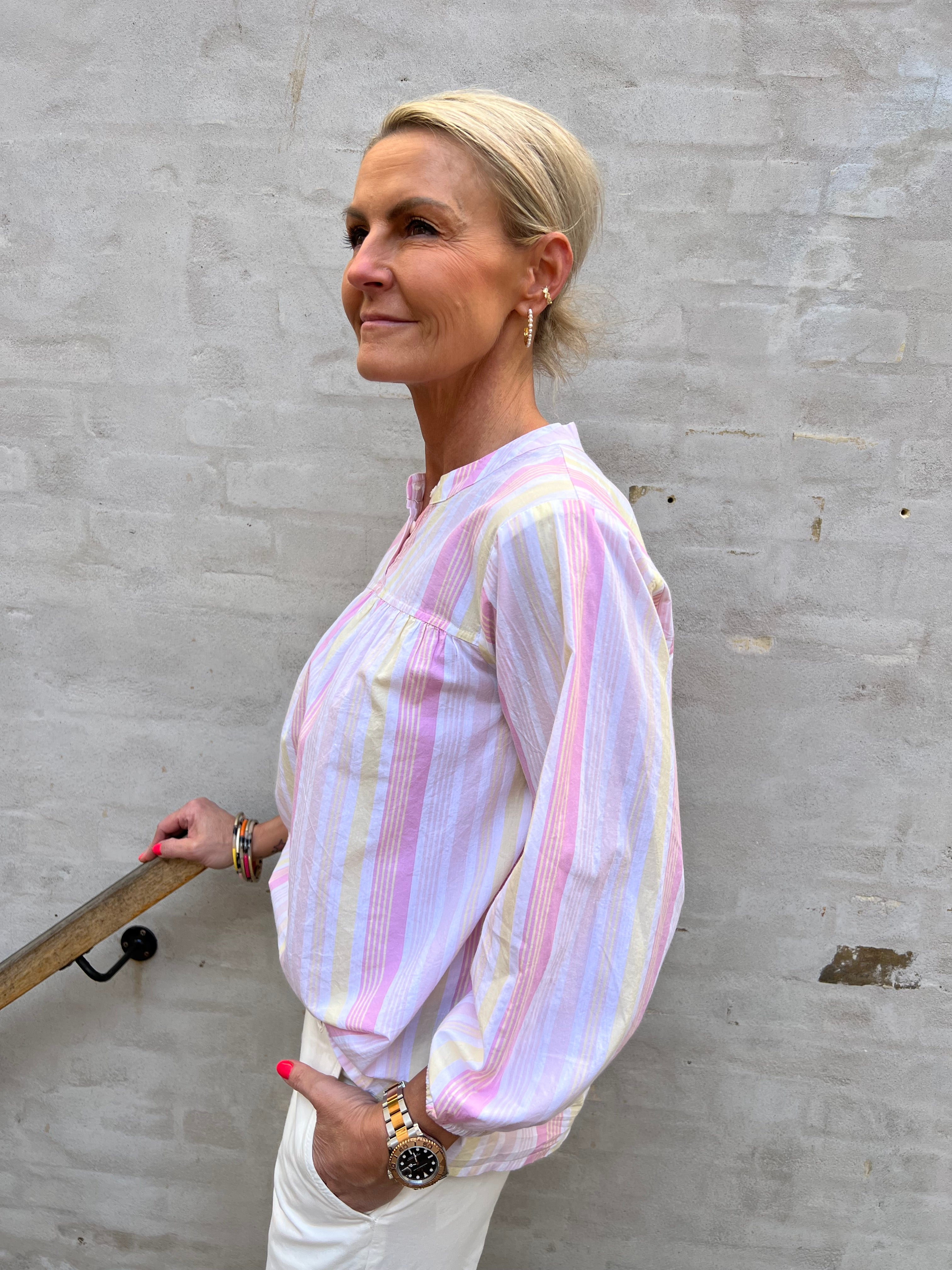 Beha blouse pink/yellow/lavender stripe