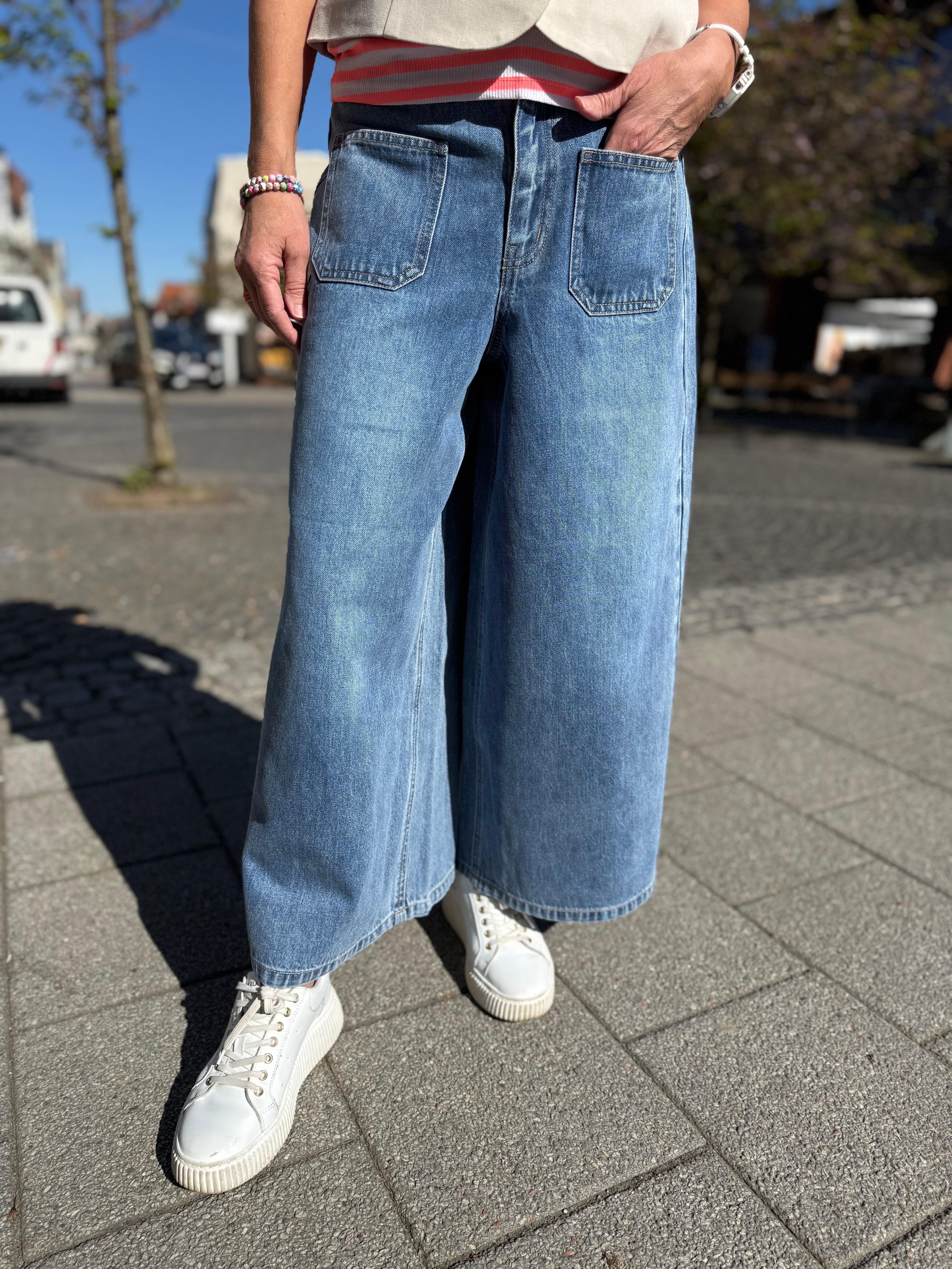 FULLA MW DENIM CULOTTE - Medium Blue Denim