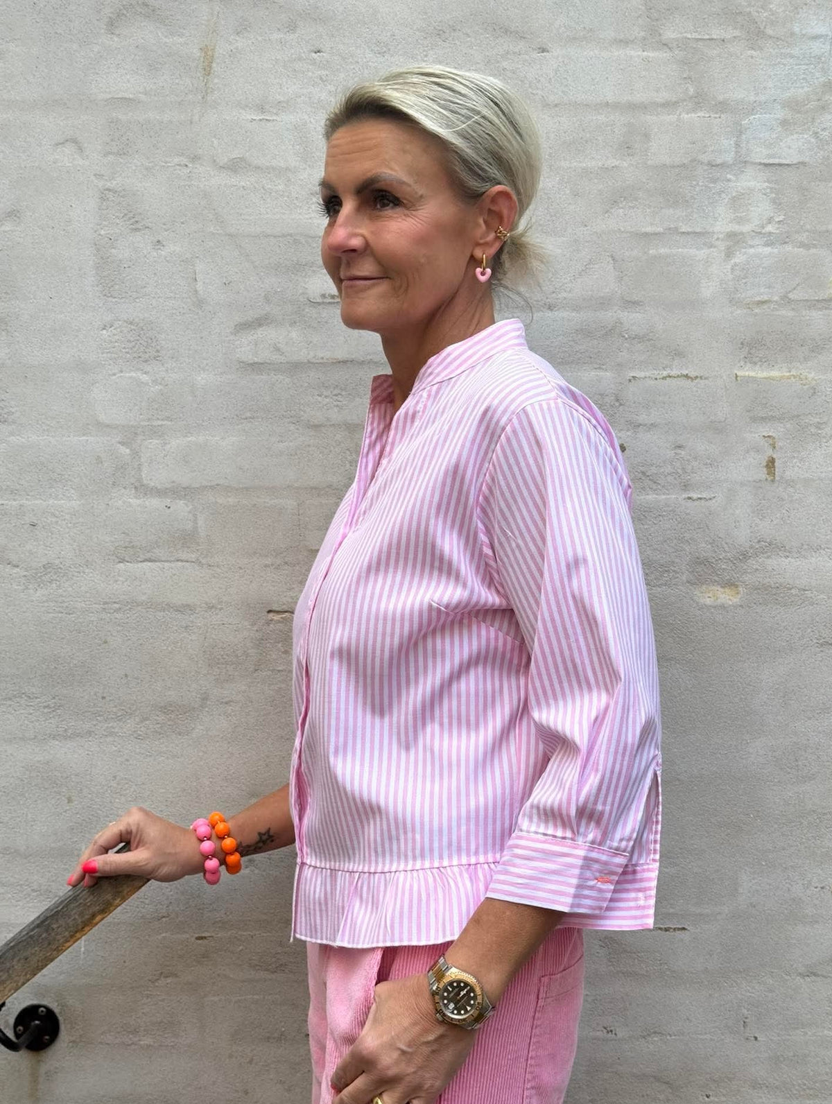 L´amour Shirt - Rosa randig