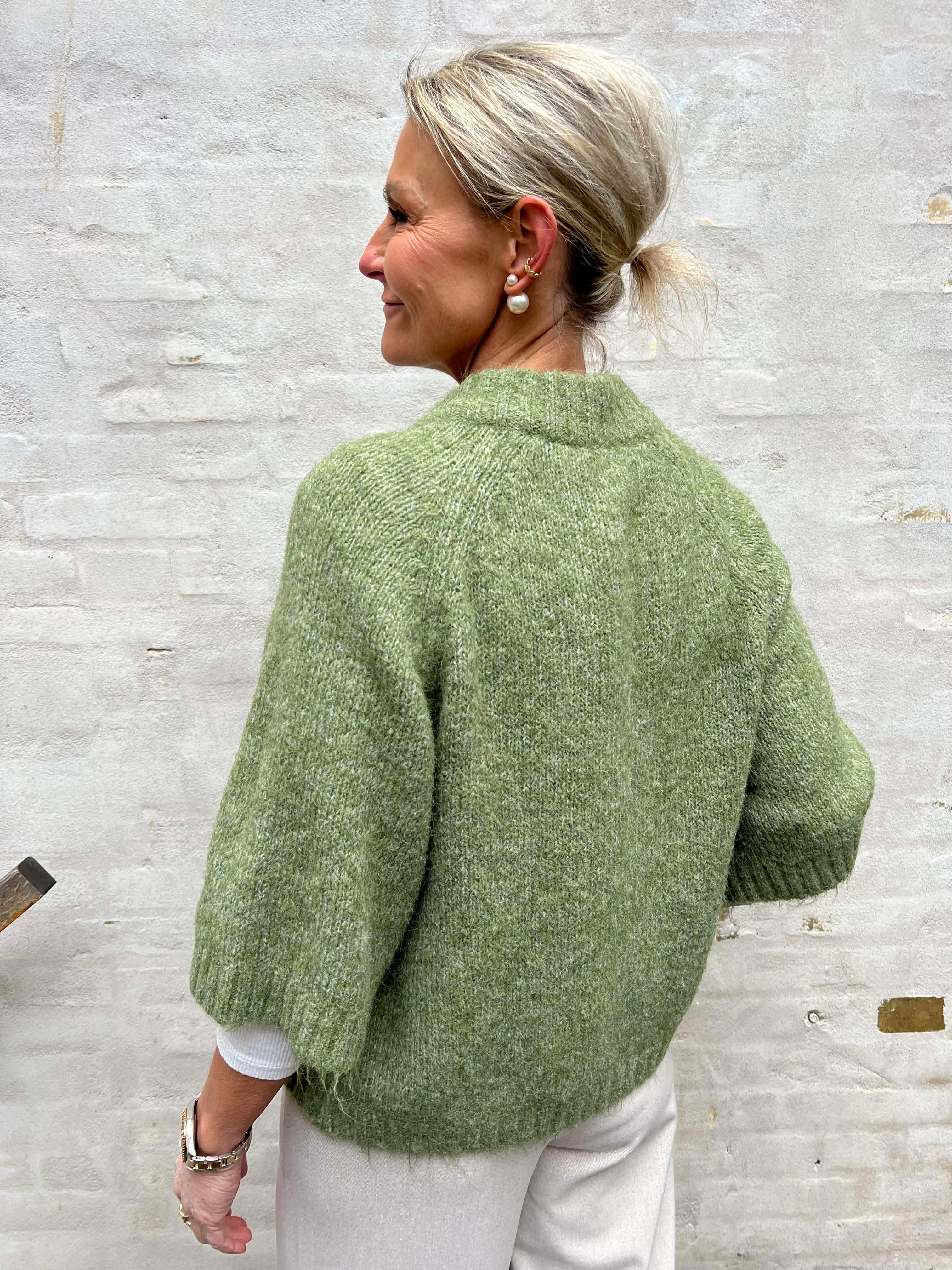 Benuta Fluffy Knit Cardigan - Dusty Green