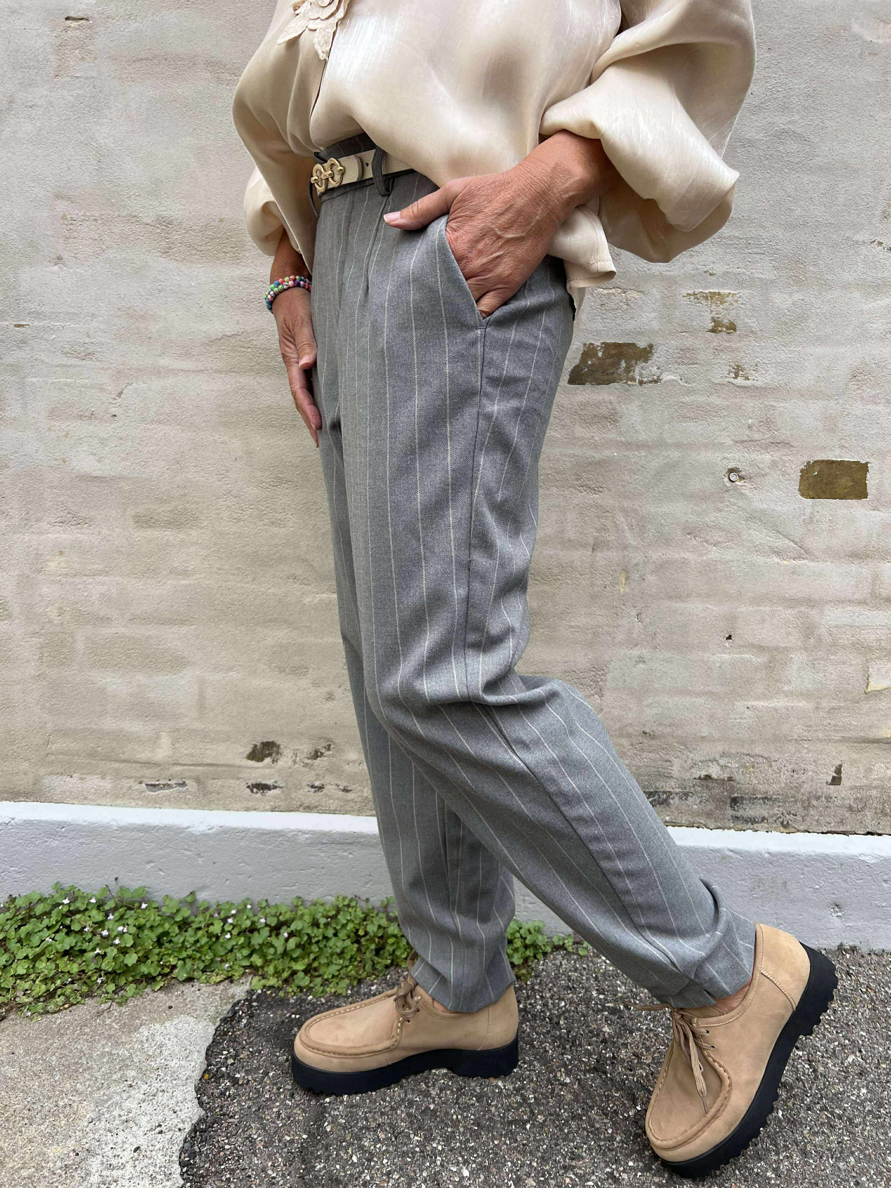 Lisa Slim Pant - Medium Grey/Humus