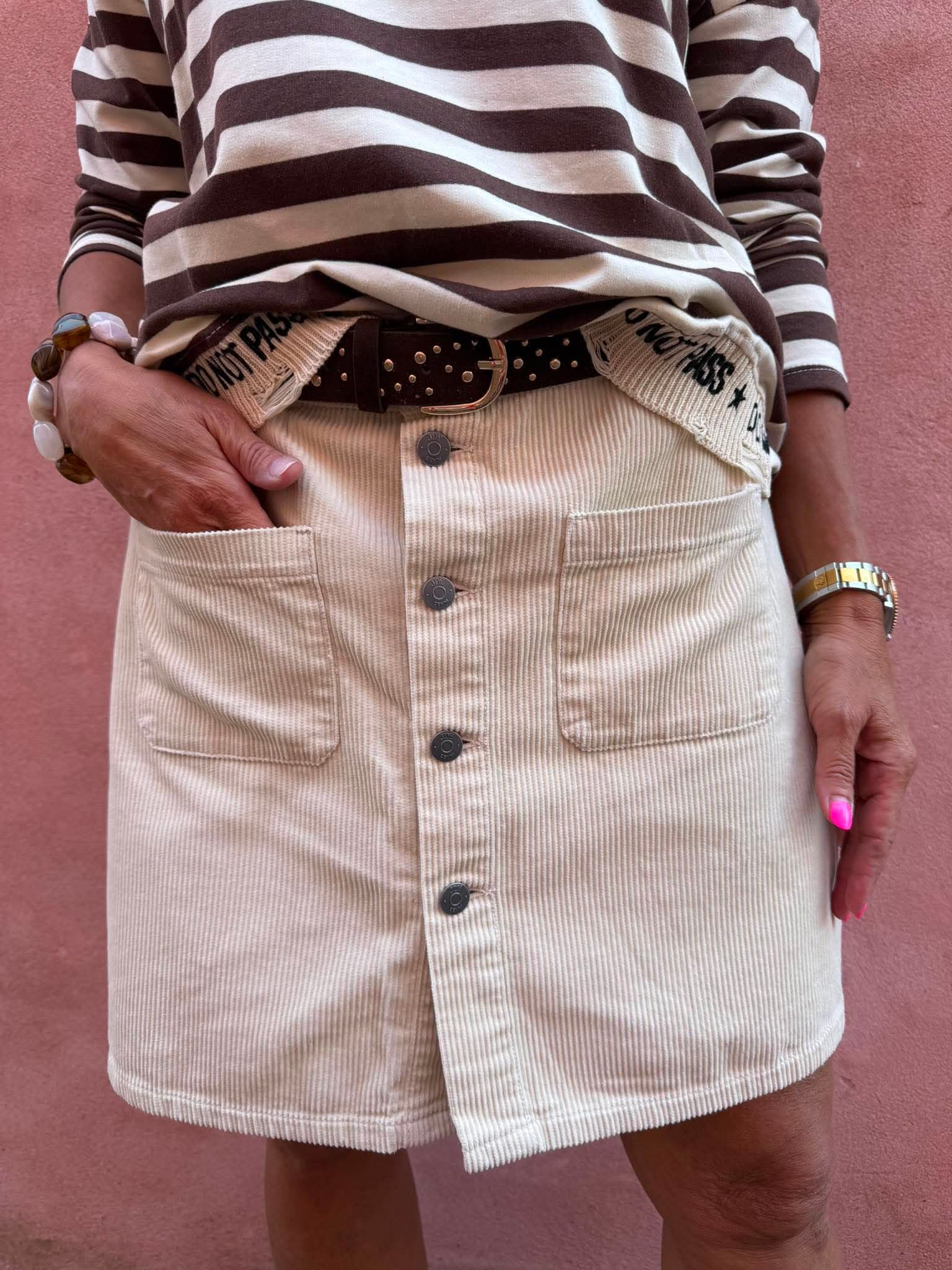 SHIRAZ CORDUROY SKIRT - Moonbeam