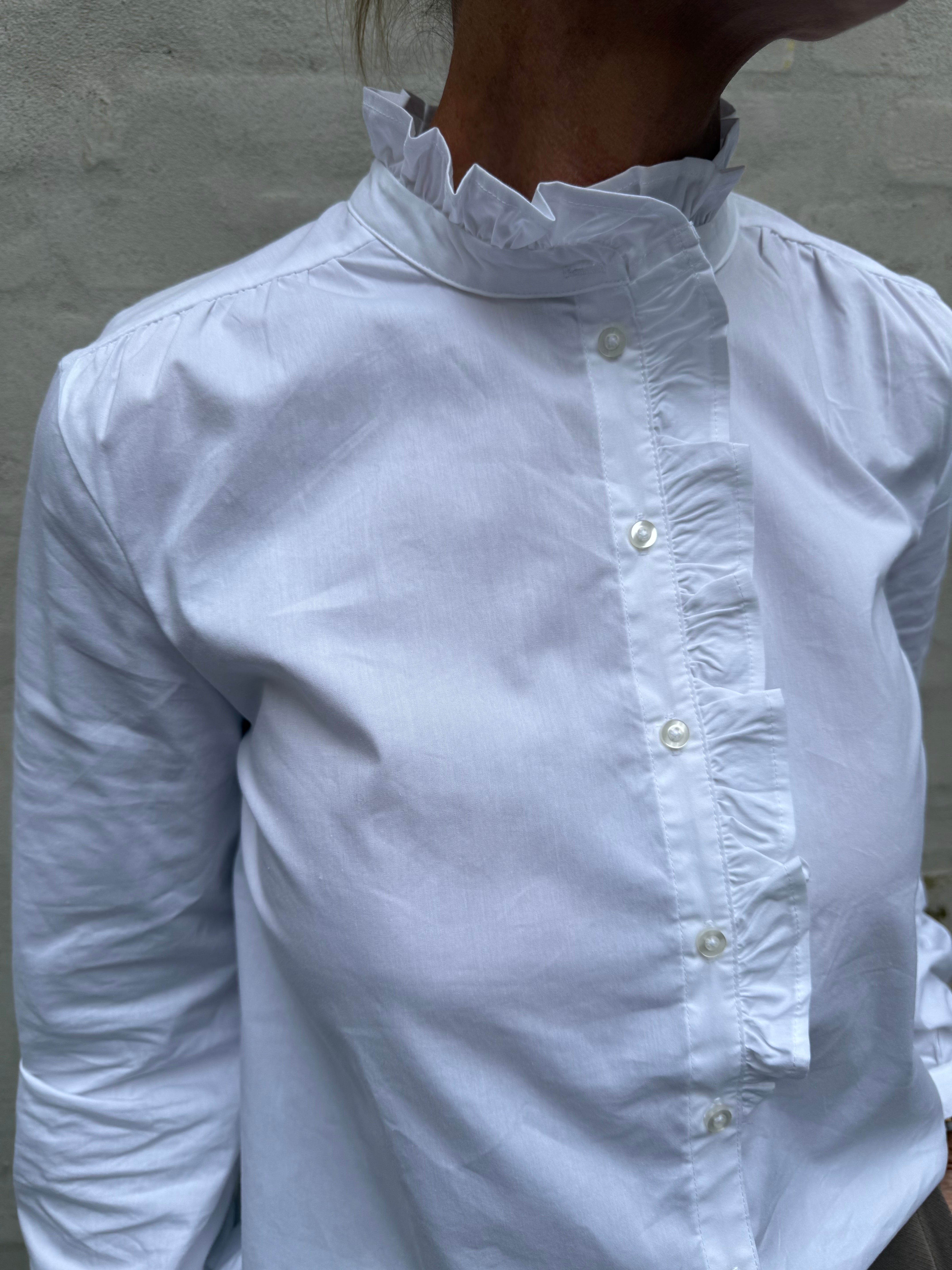 MIO FRILL Skjorte - White