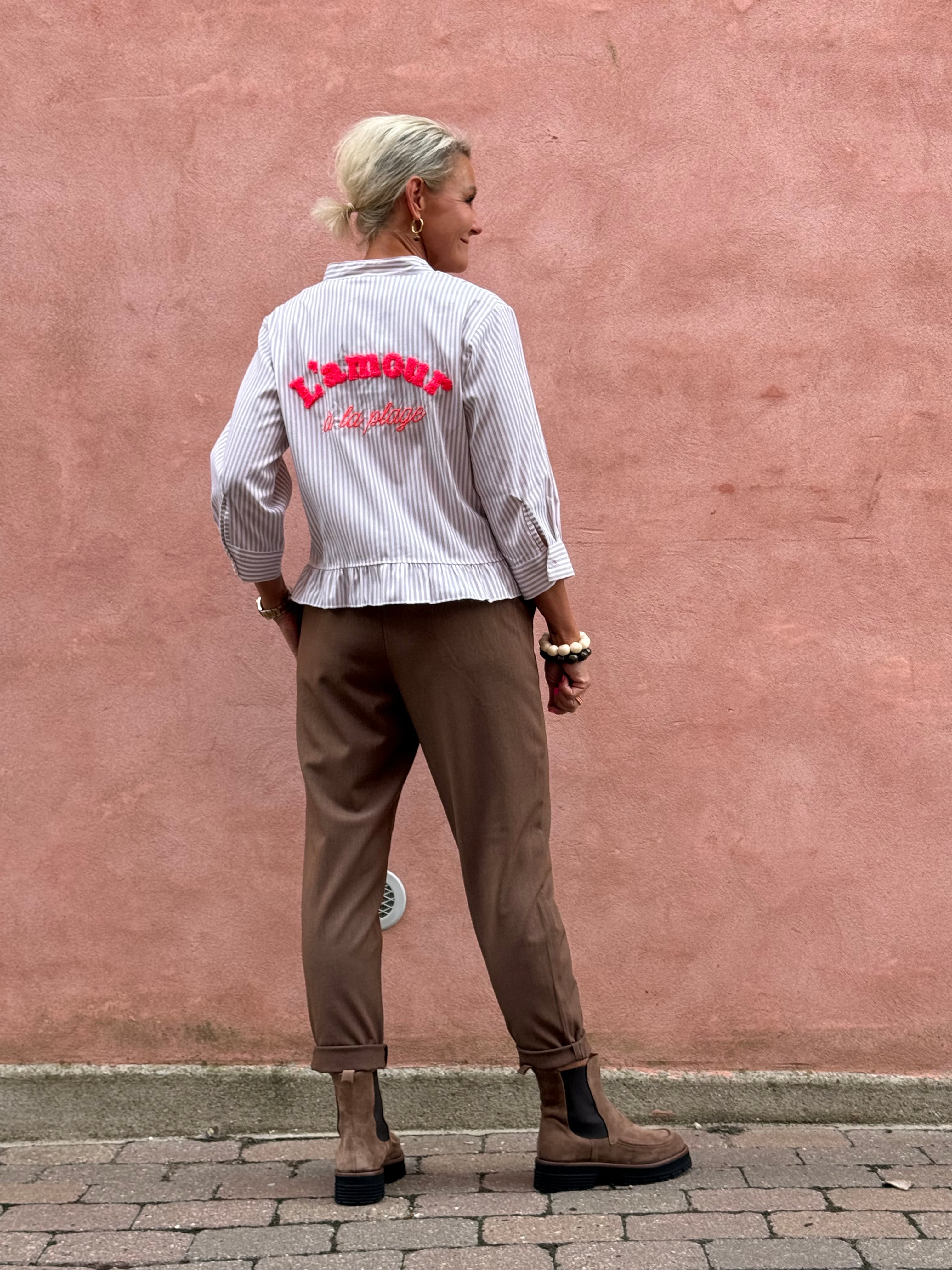 L´amour Shirt - Beige Stripe