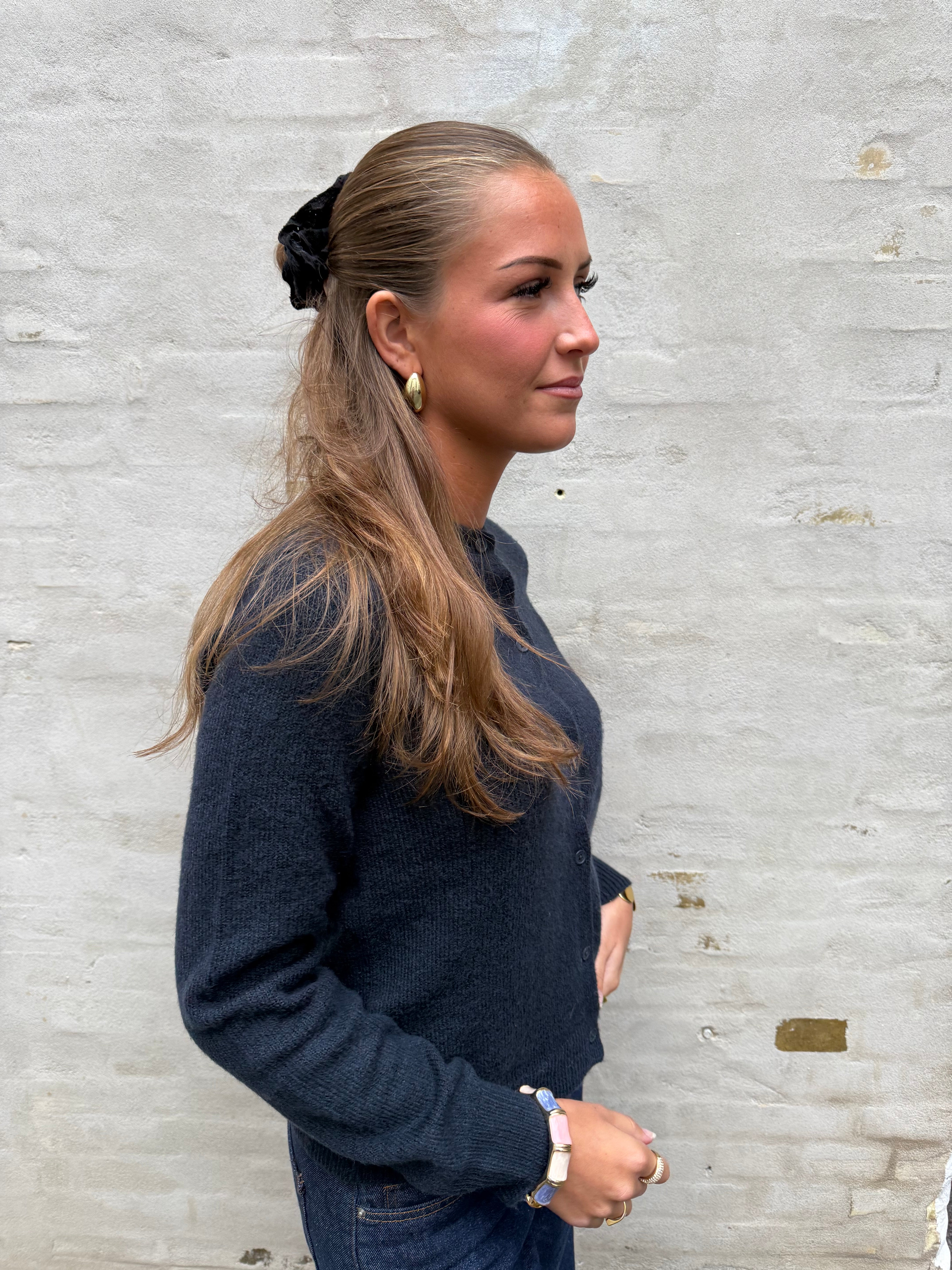 MALOU LS KNIT CARDIGAN - Sky Captain MELANGE