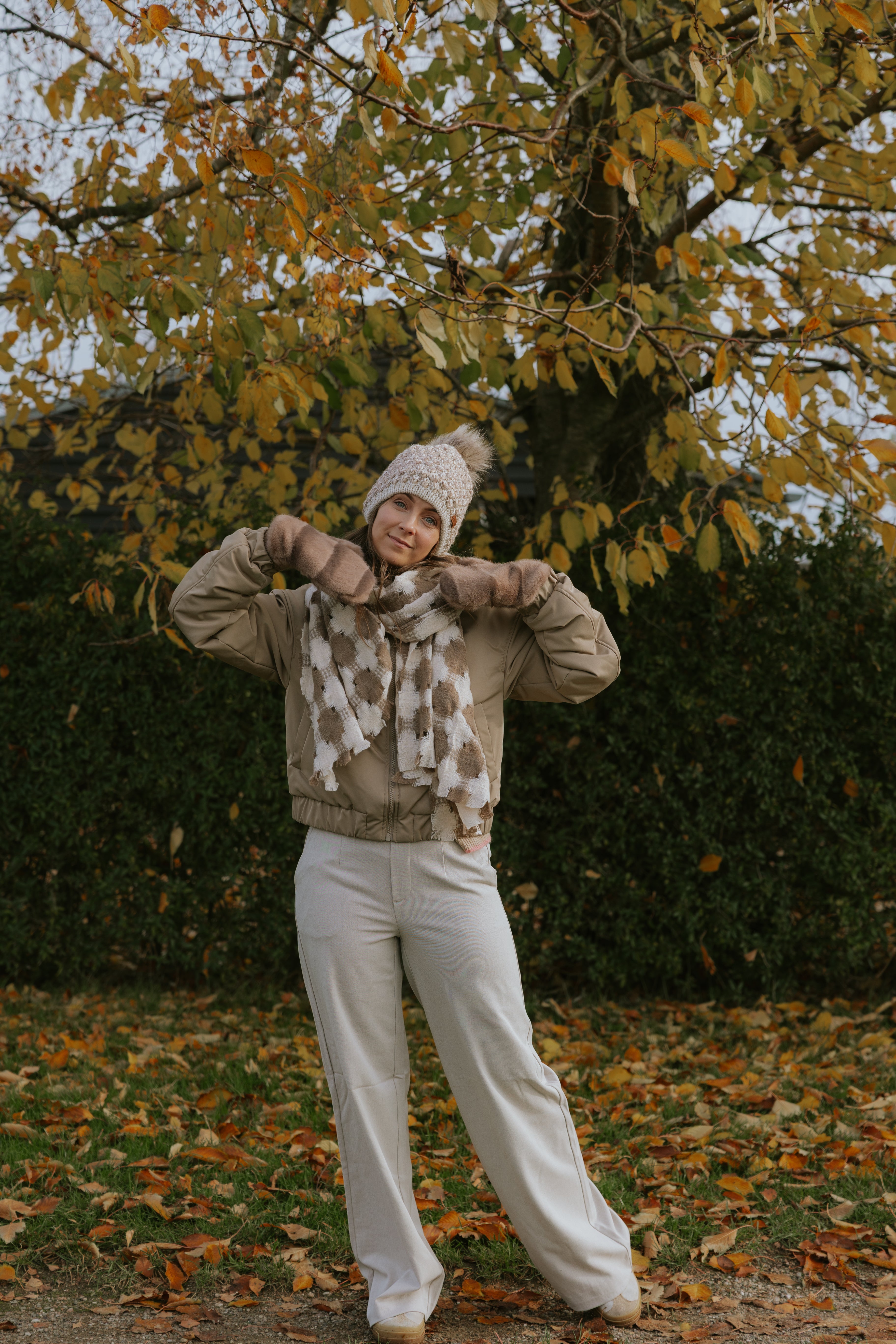 Fake fur Glove - Taupe