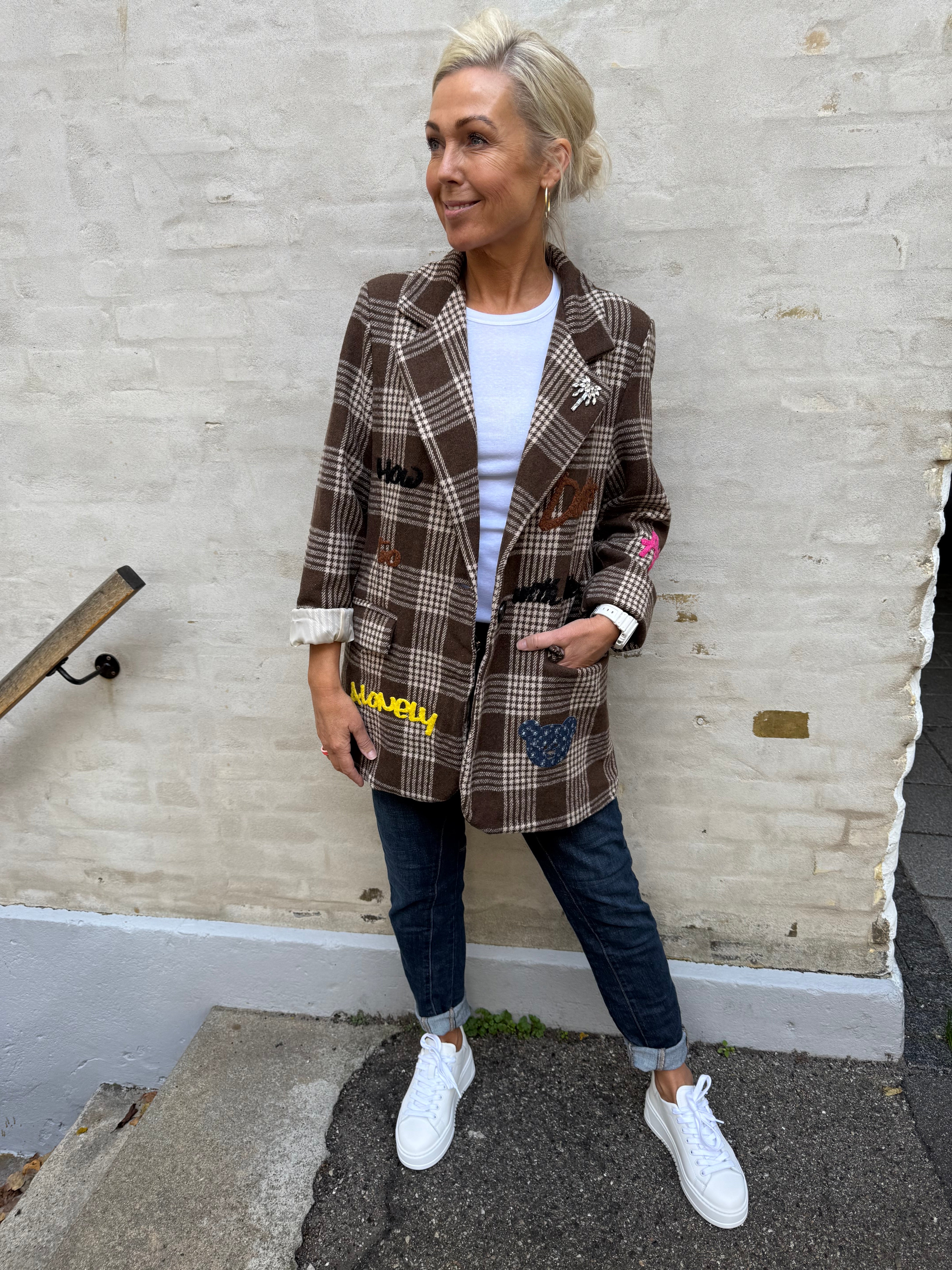 Gia Blazer - Dark Brown Check
