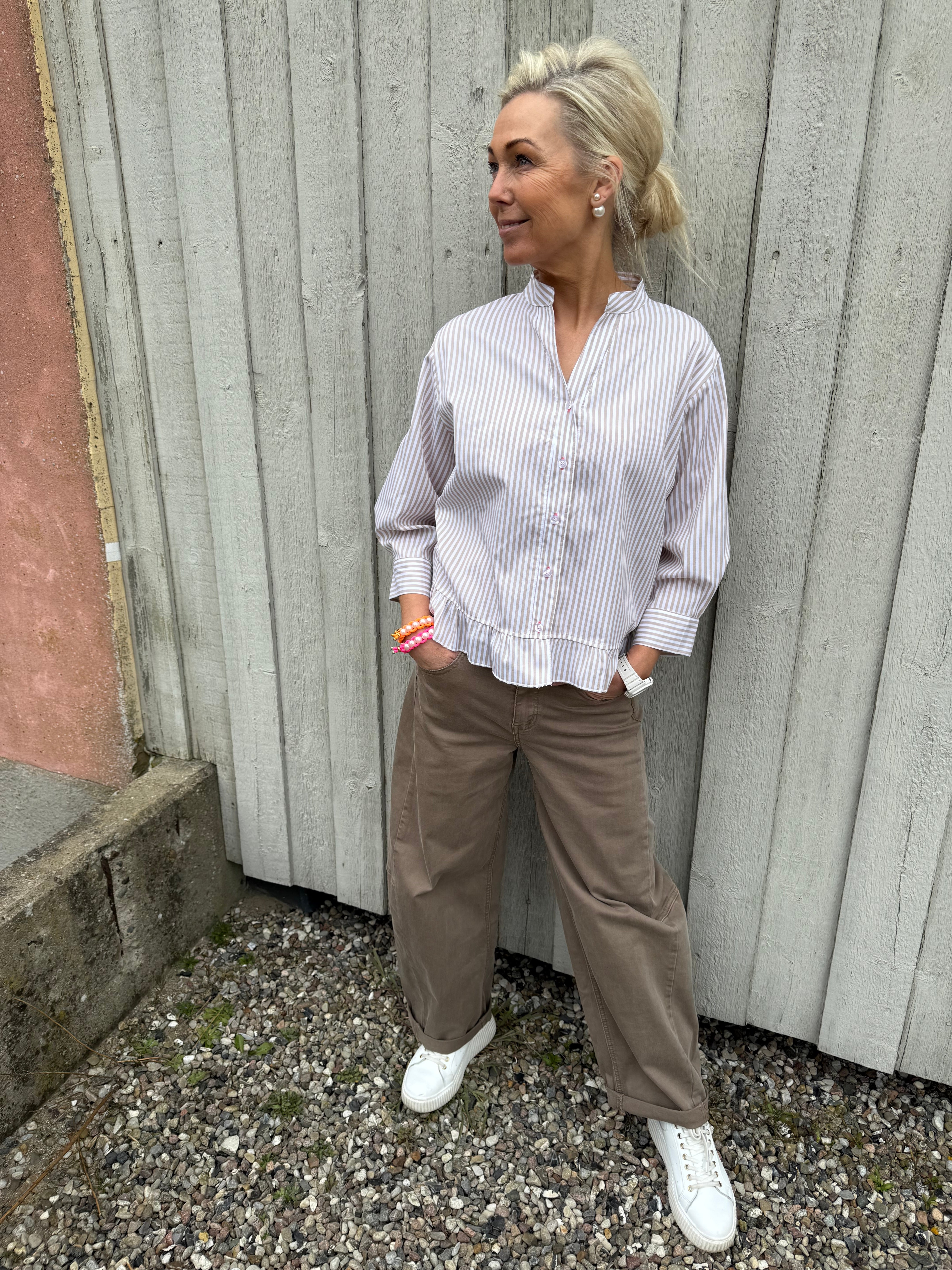 L´amour Shirt - Beige Stripe