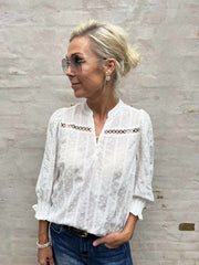 Maddie Frill Shirt - White