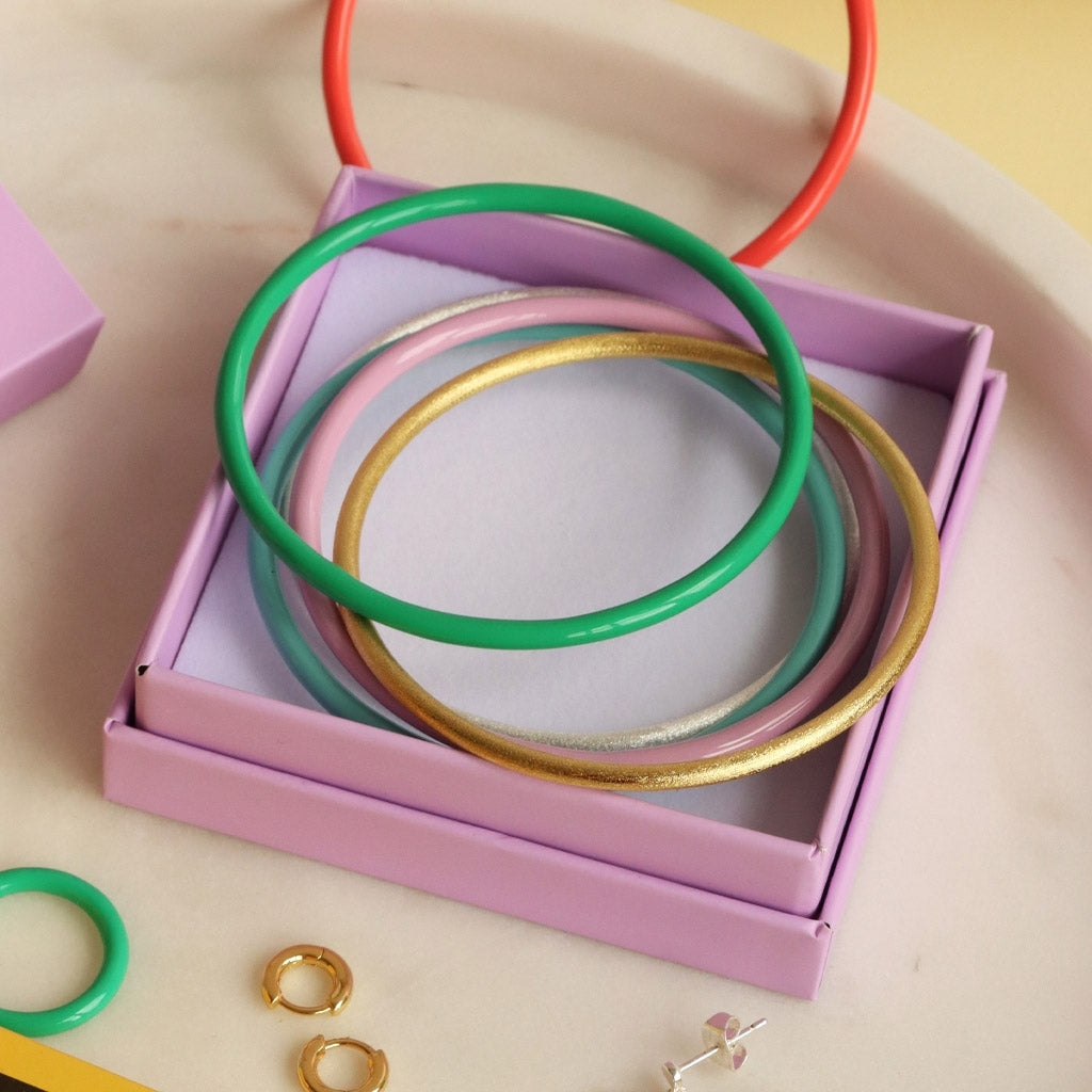 Colour bangle bracelet light green