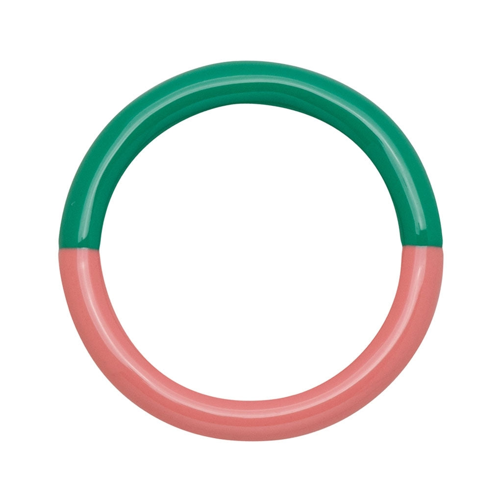 double colour ring green/burnt coral