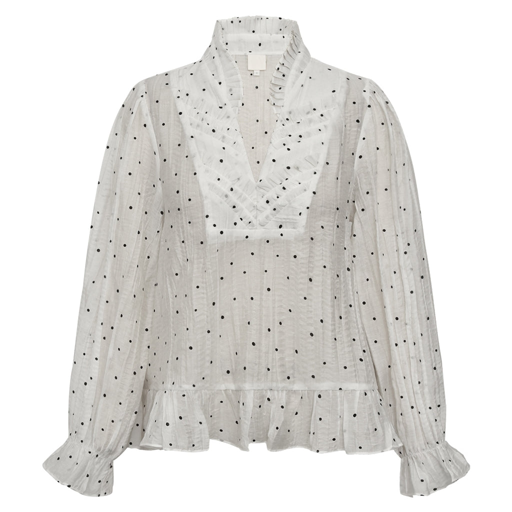 NazliGO Lullo Blouse - Off-white Black Dots