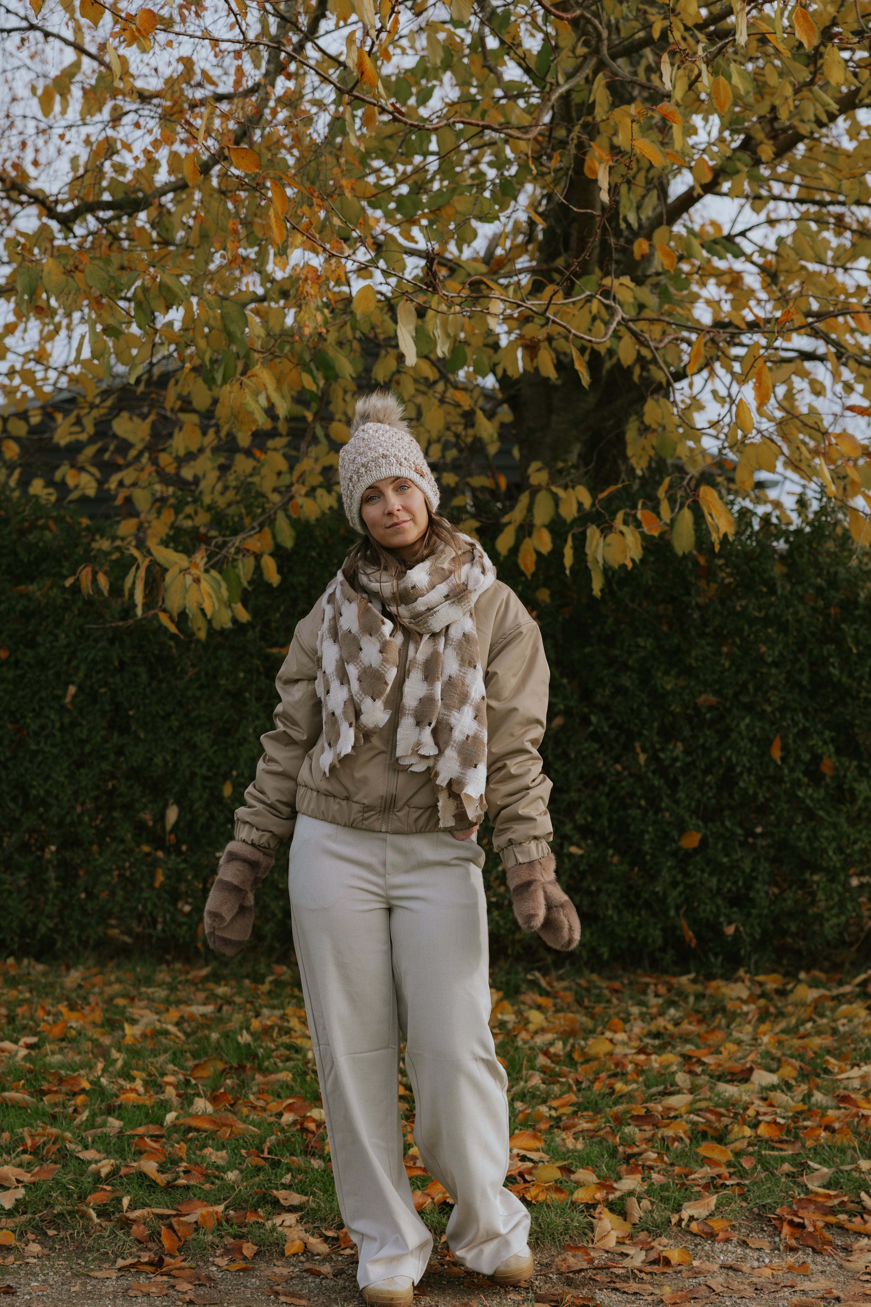 Fake fur Glove - Taupe