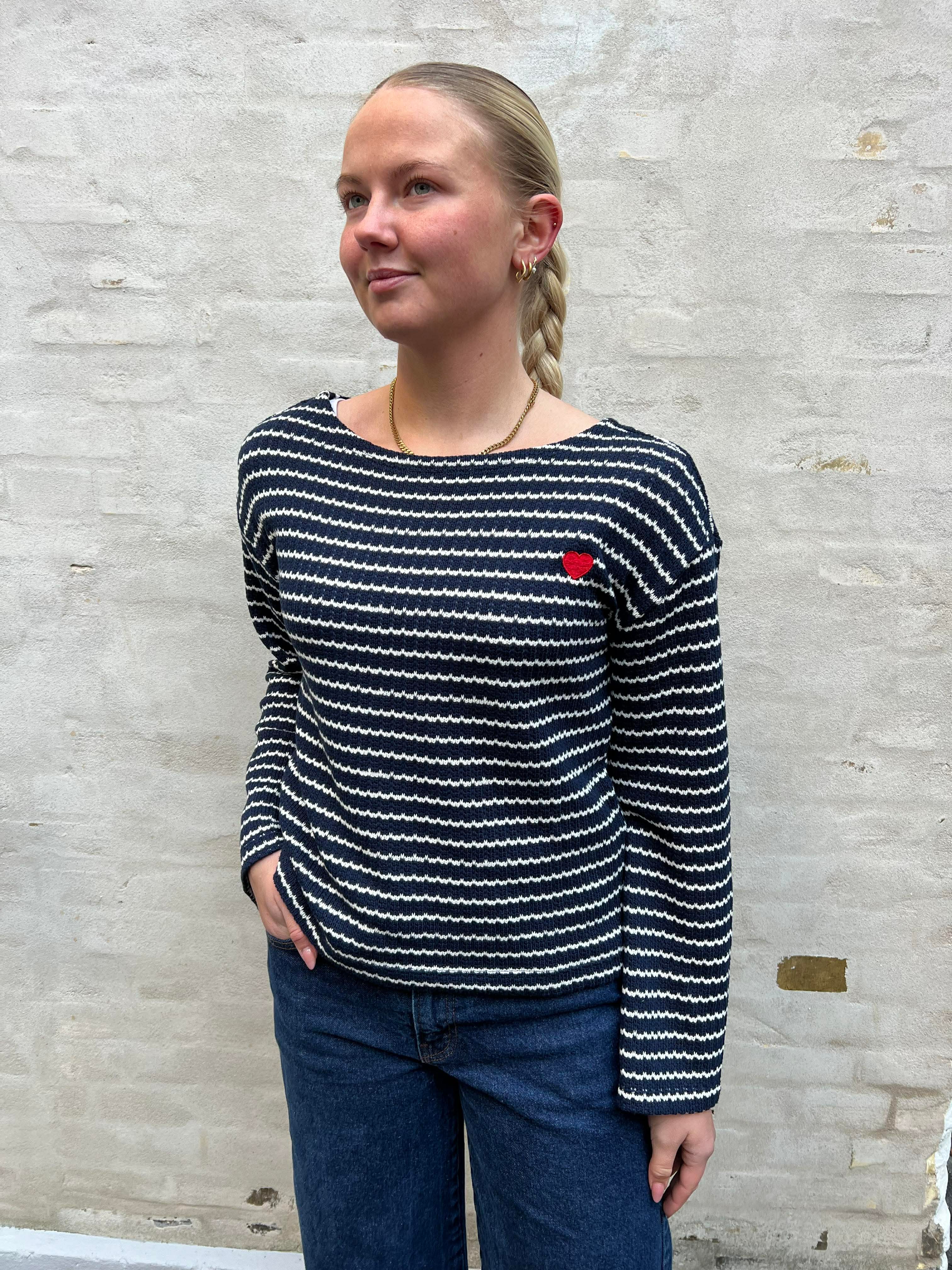 THEA LS BOATNECK TOP - Black Iris BIRCH + BS HEART