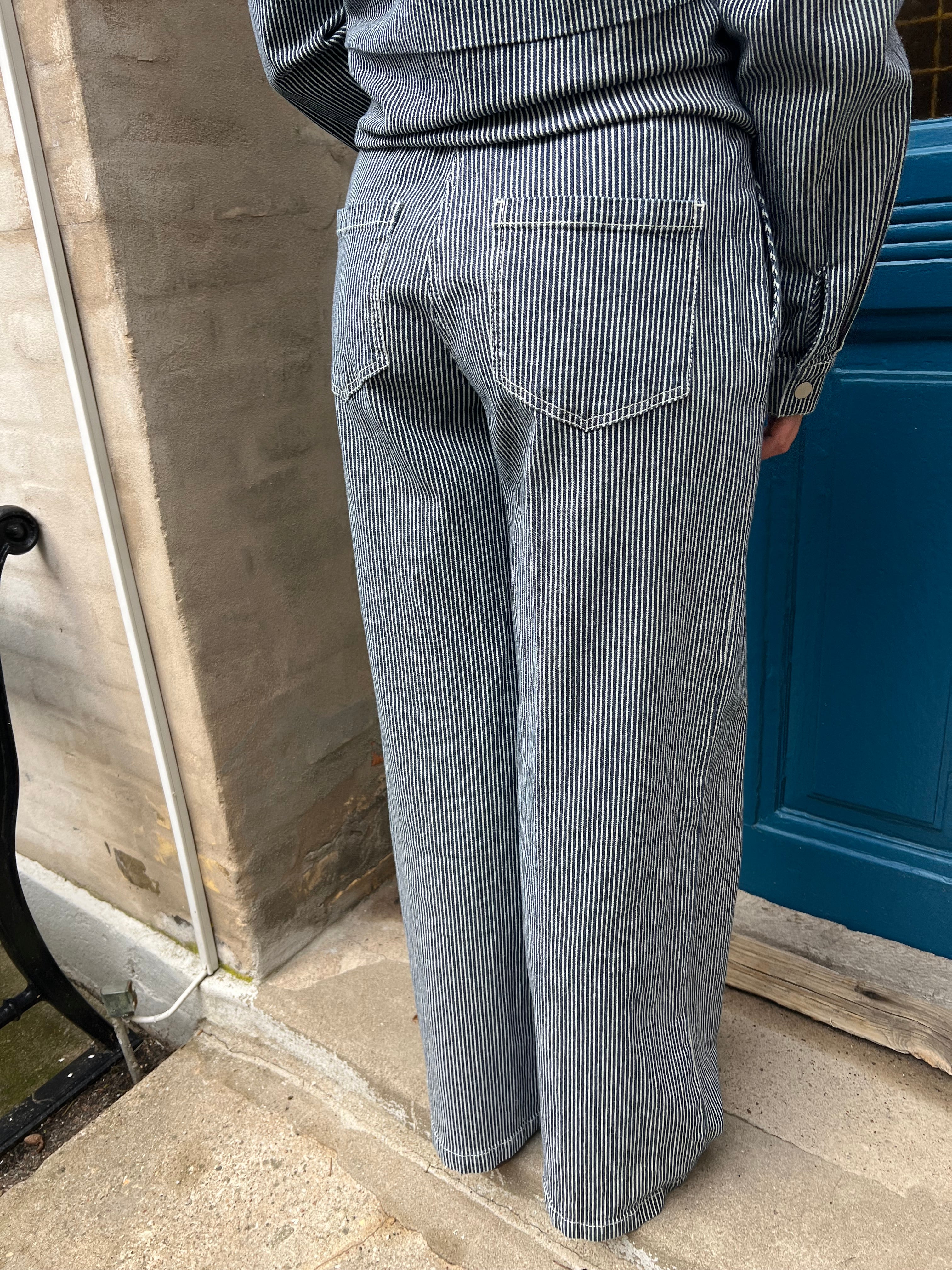 NIKITA WIDE STRING PANTS - Black Iris CLOUD DANCER