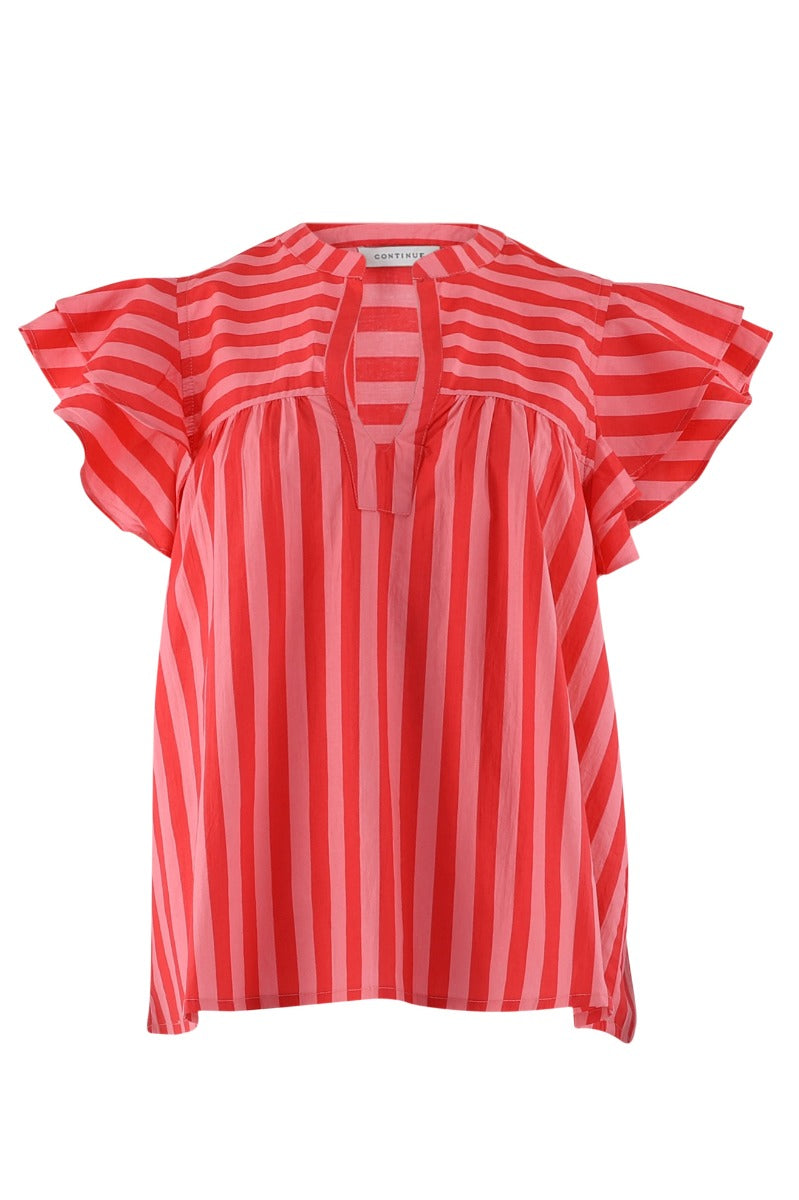 Christel Stripe Top - Stripe Pink