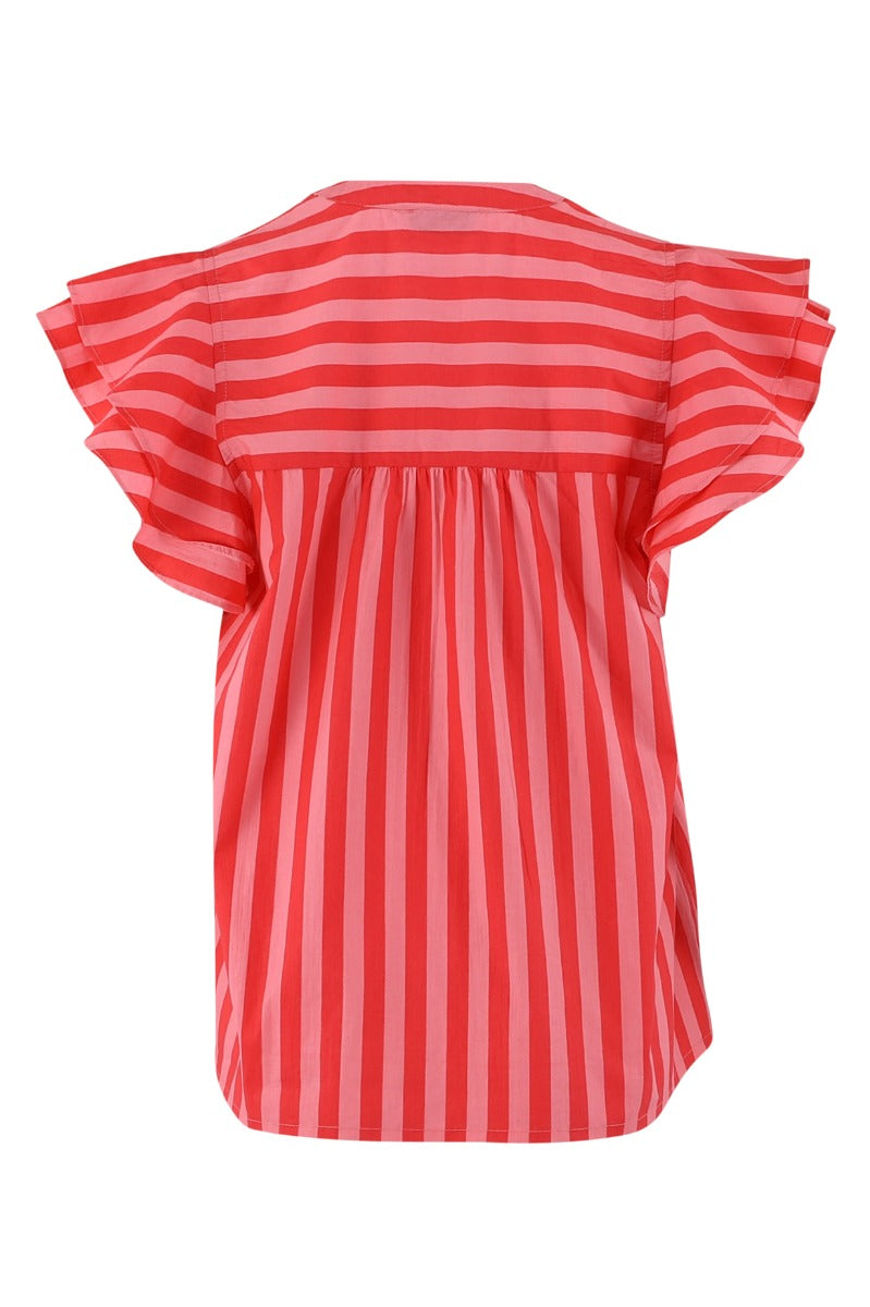 Christel Stripe Top - Stripe Pink
