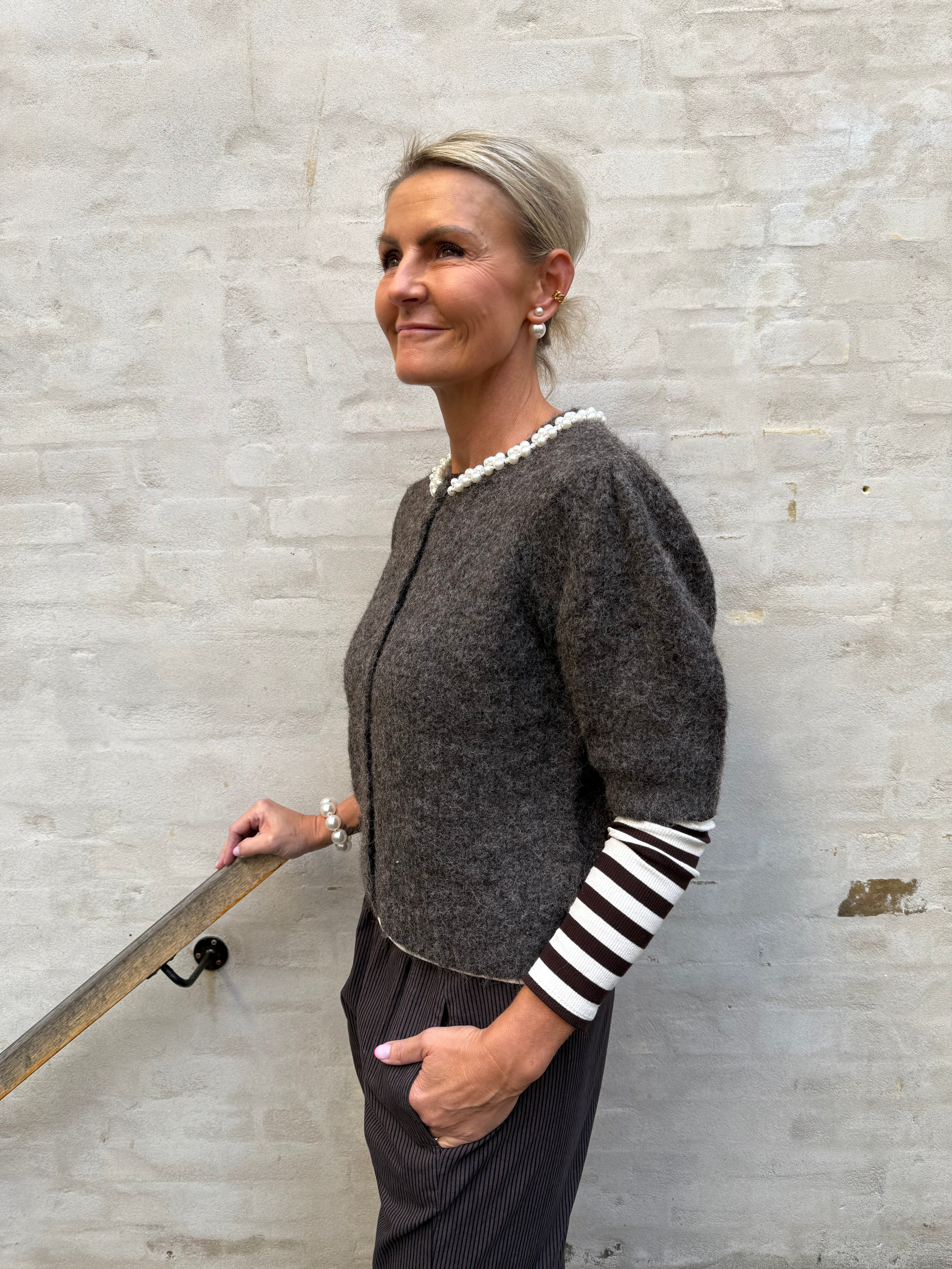 OCEAN JEWELLERY CARDIGAN - Chocolate Torte MELANGE AS SAMPLE