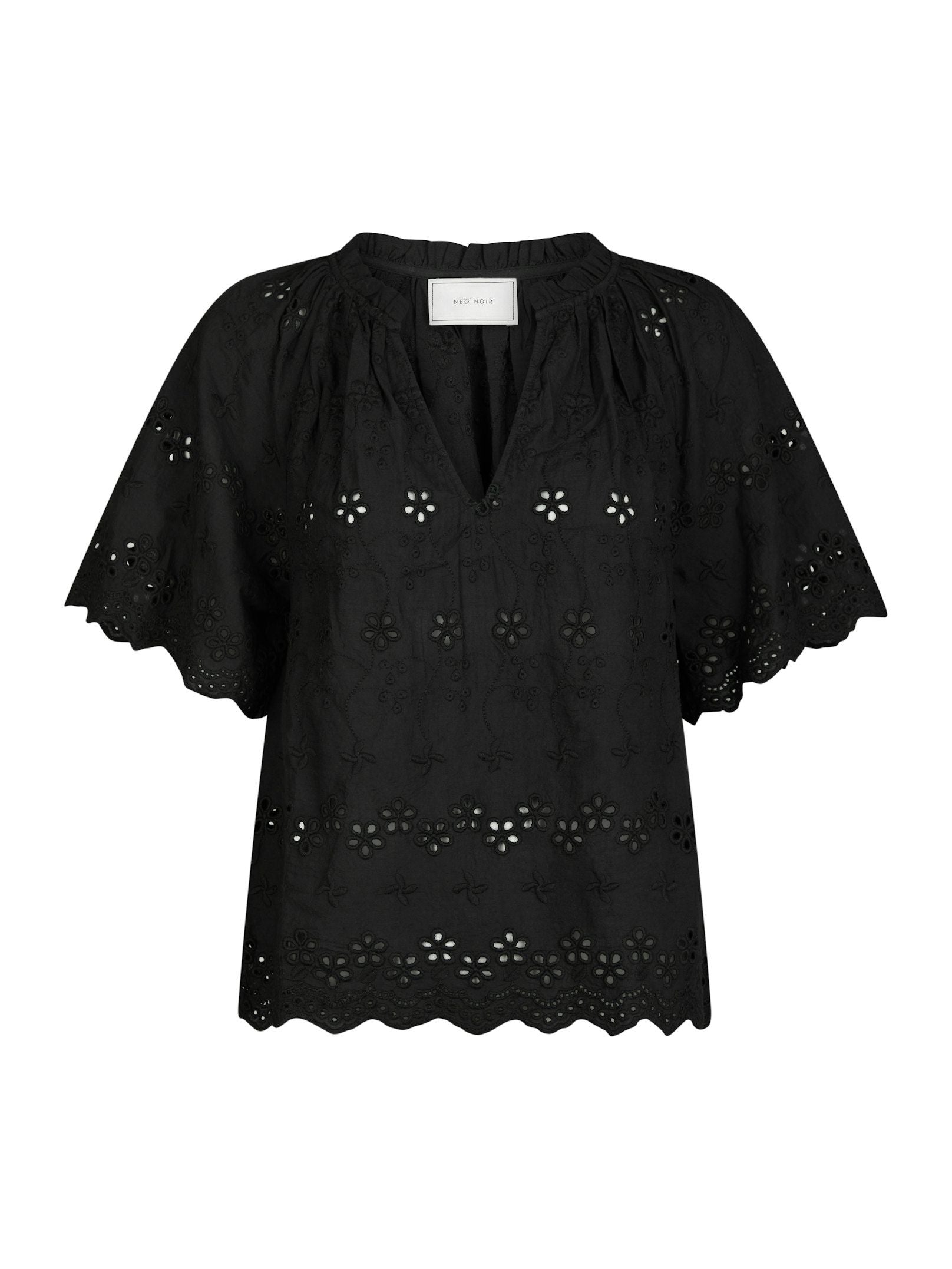 Odet Embroidery Blouse - Black