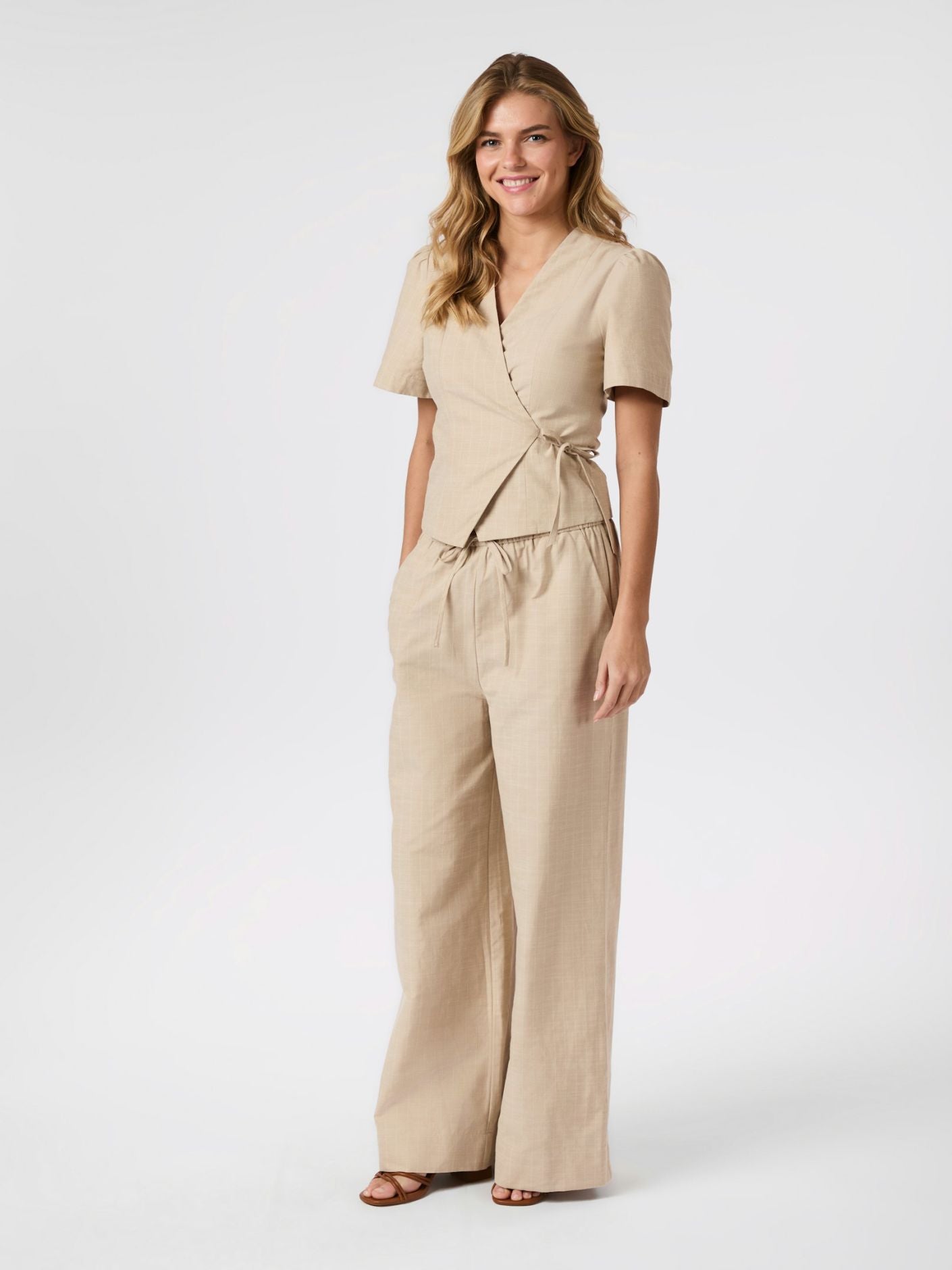Simoni stripe blouse sand