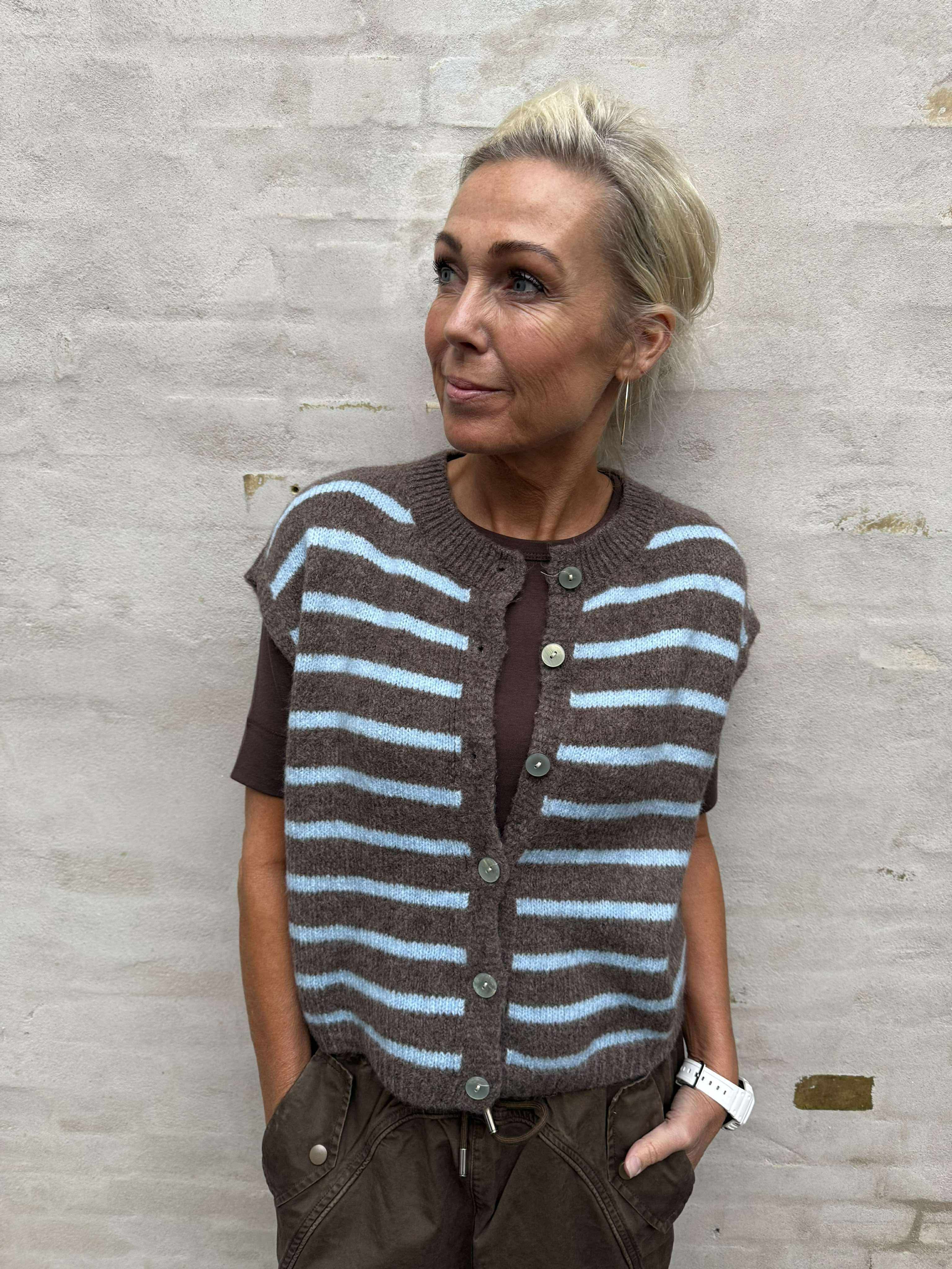 Vigga Knit Vest - Mocca/Jeans