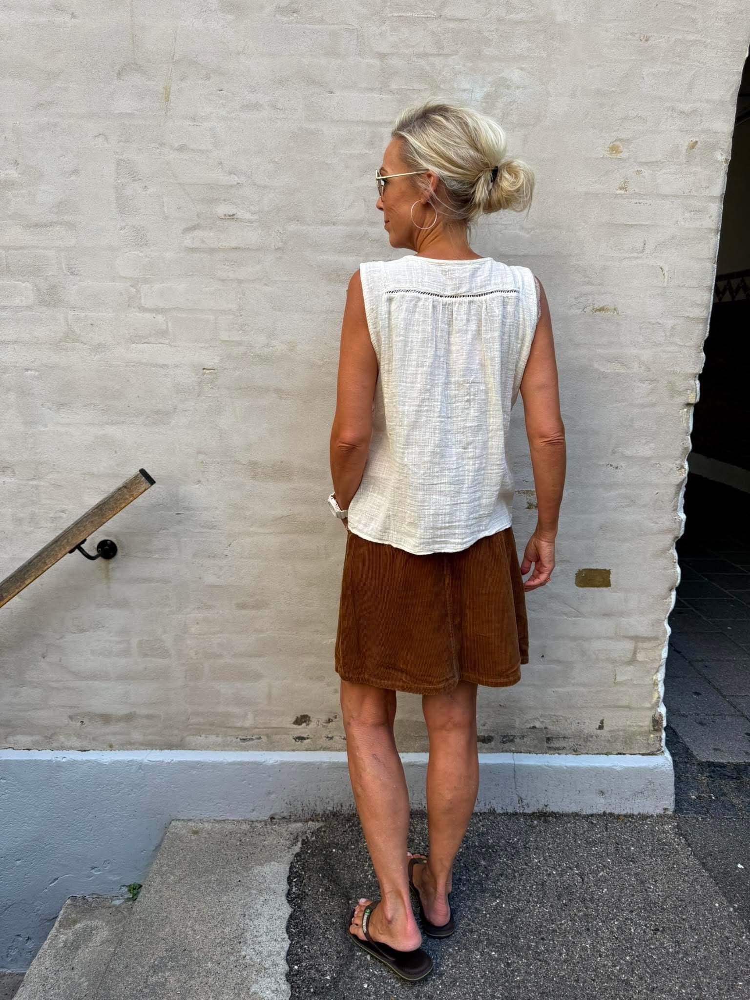 SHIRAZ CORDUROY SKIRT - Toffee