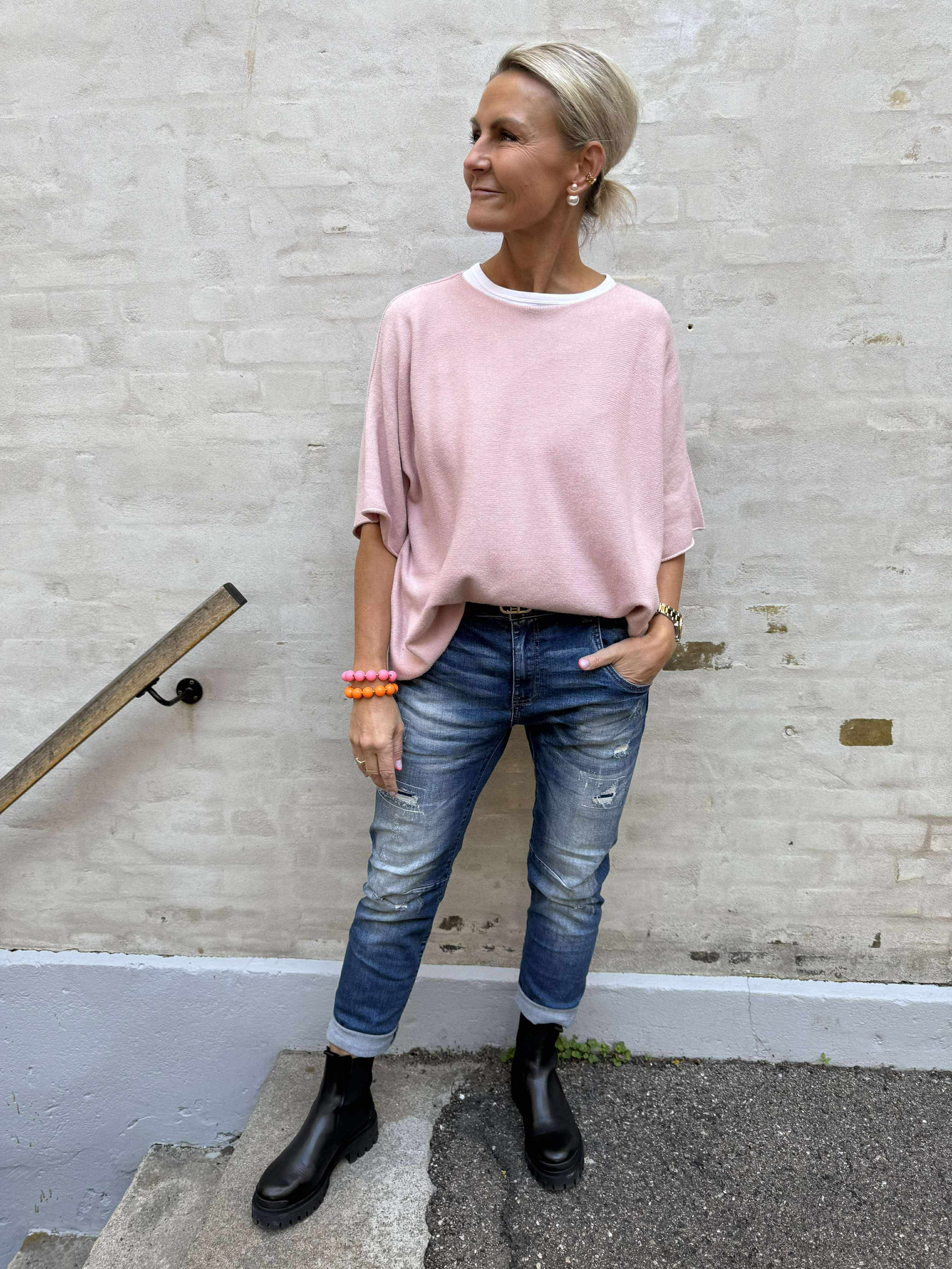 Denim Pants w. Paths - Denim Blue