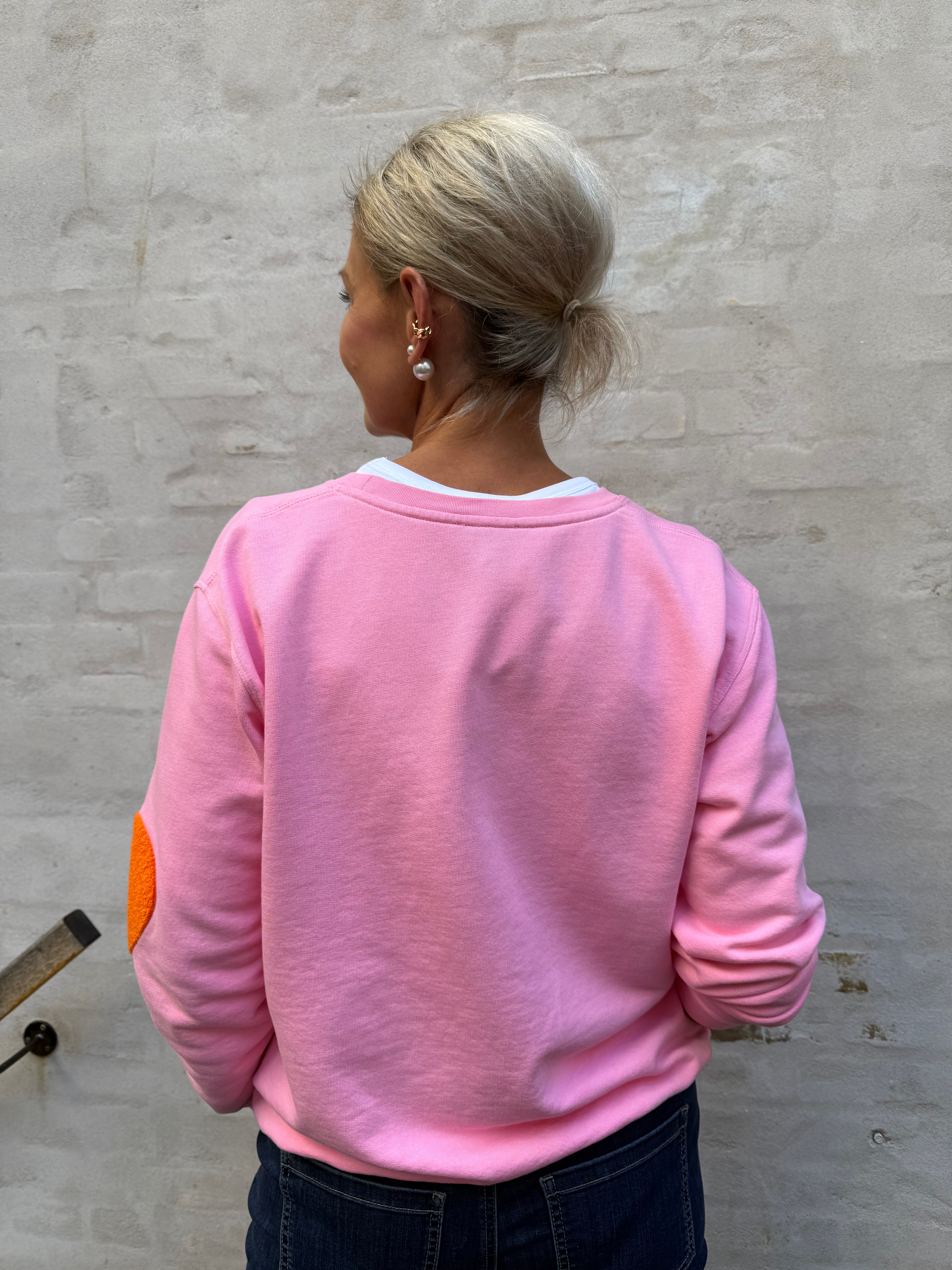 Sweat LOVE - Auora pink with orange embroidery classic