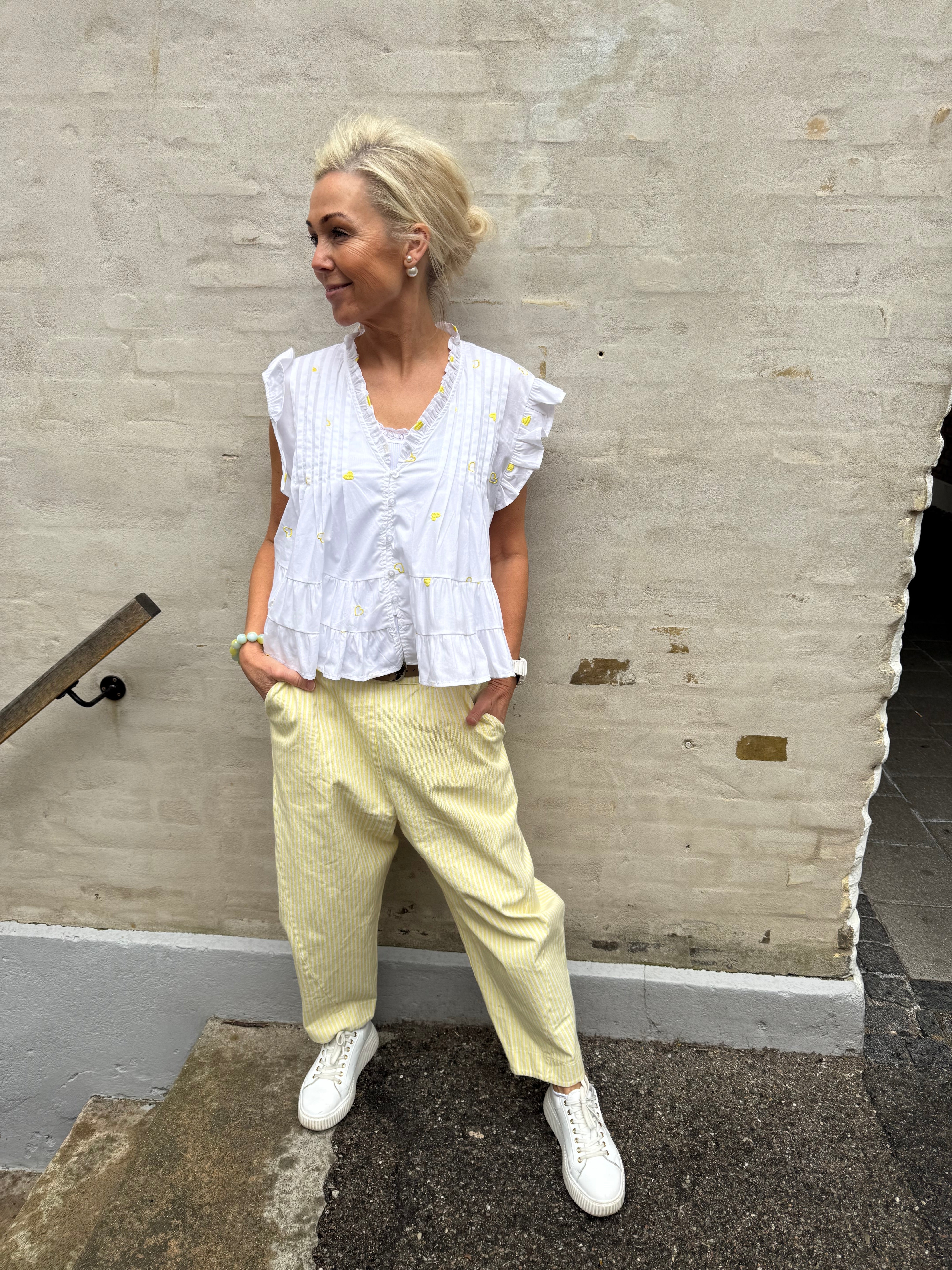Vera Striped Pants - Striped Yellow