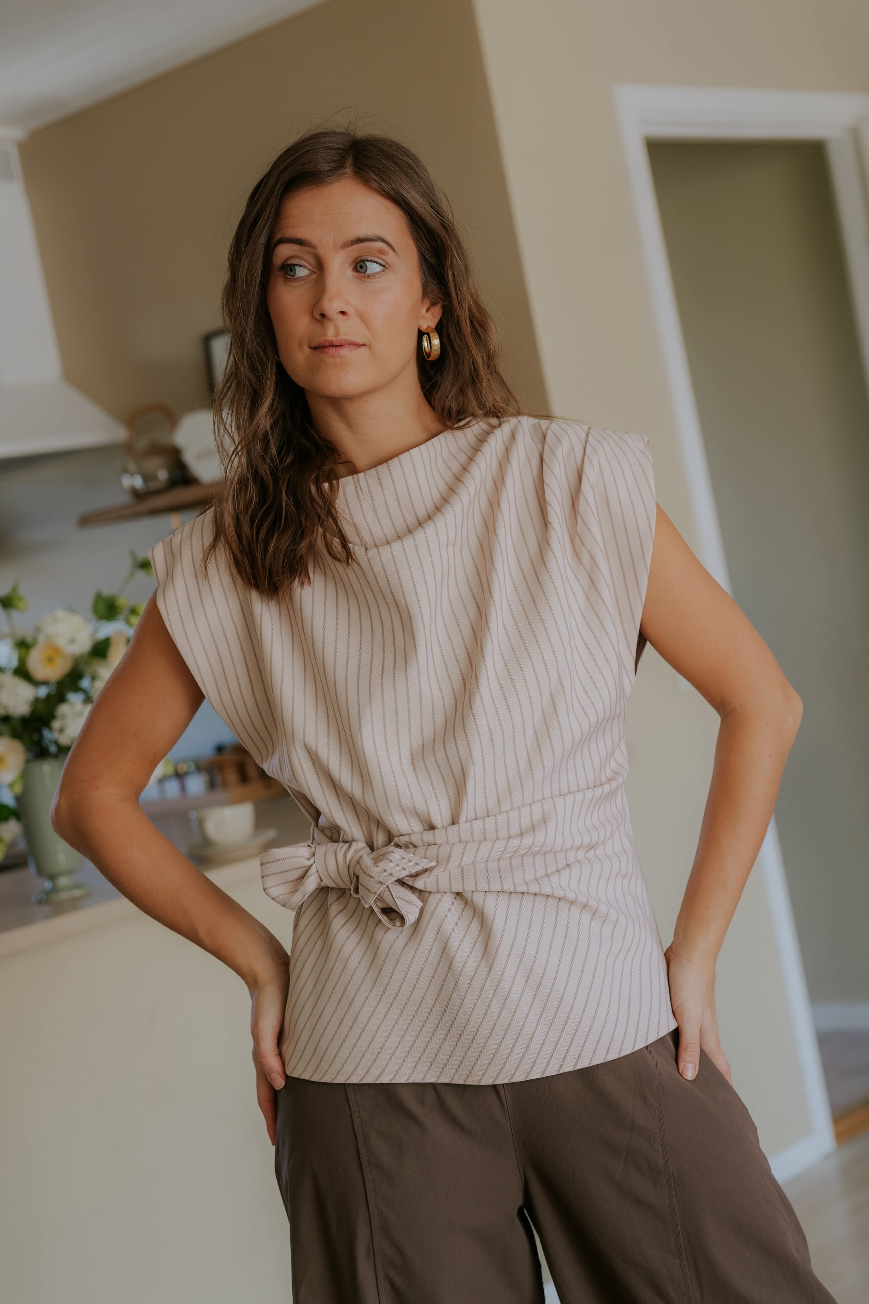 SalvieCC Pleat Top - Bone