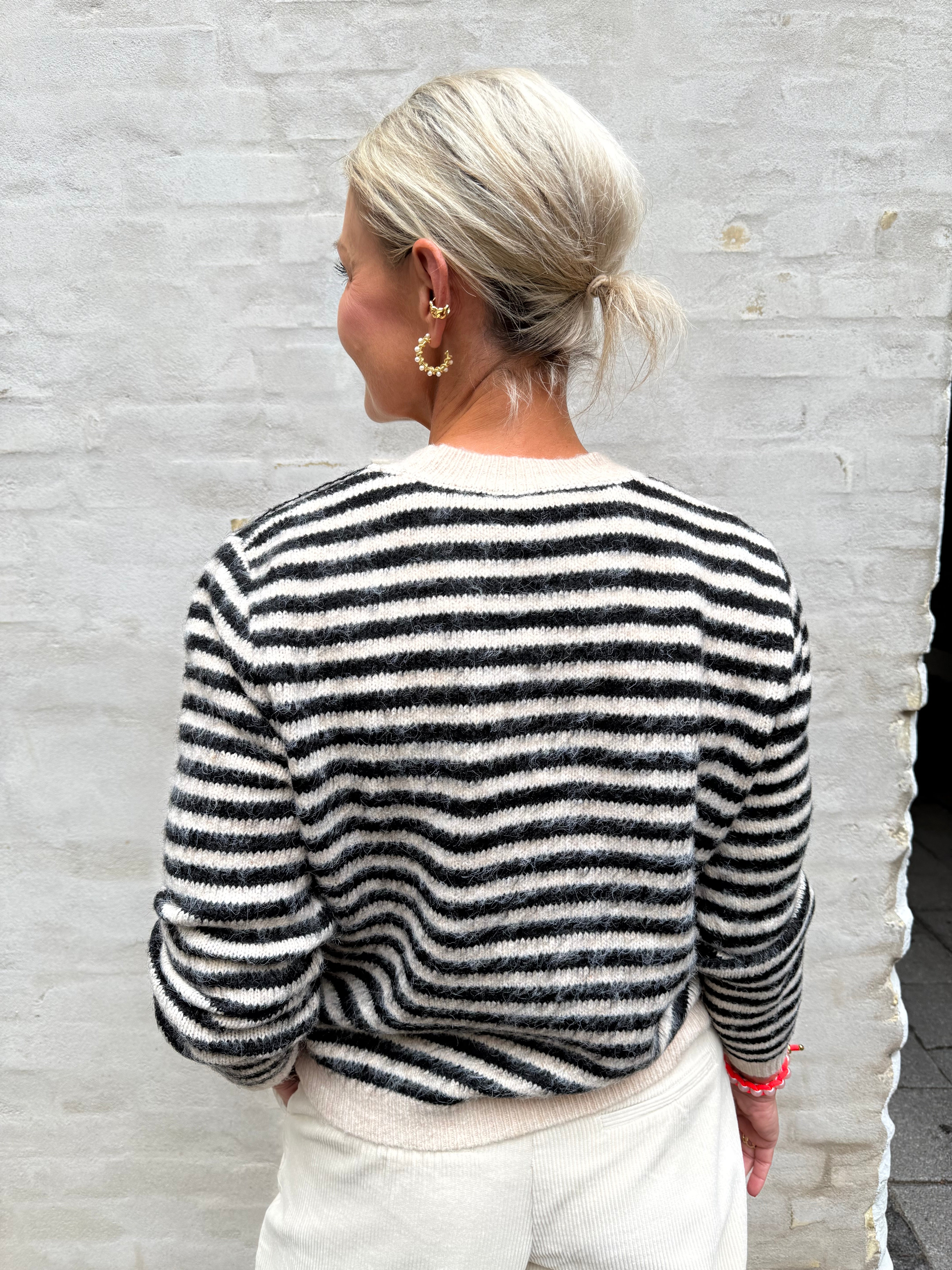 JADA LS O-NECK KNIT BC - Birch BLACK