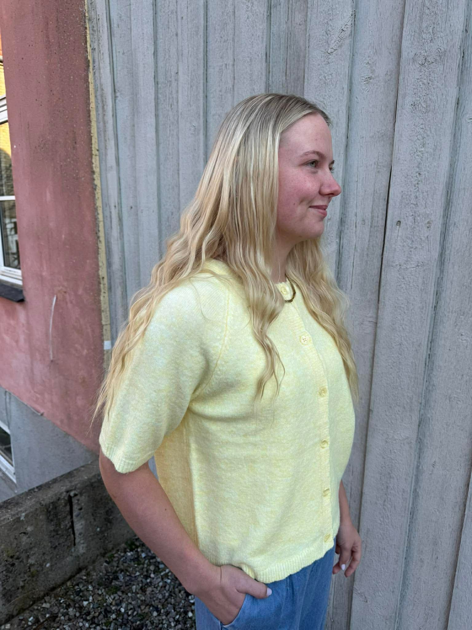 RATH SS O-HALS KNIT CARDIGAN - Fransk Vanilj