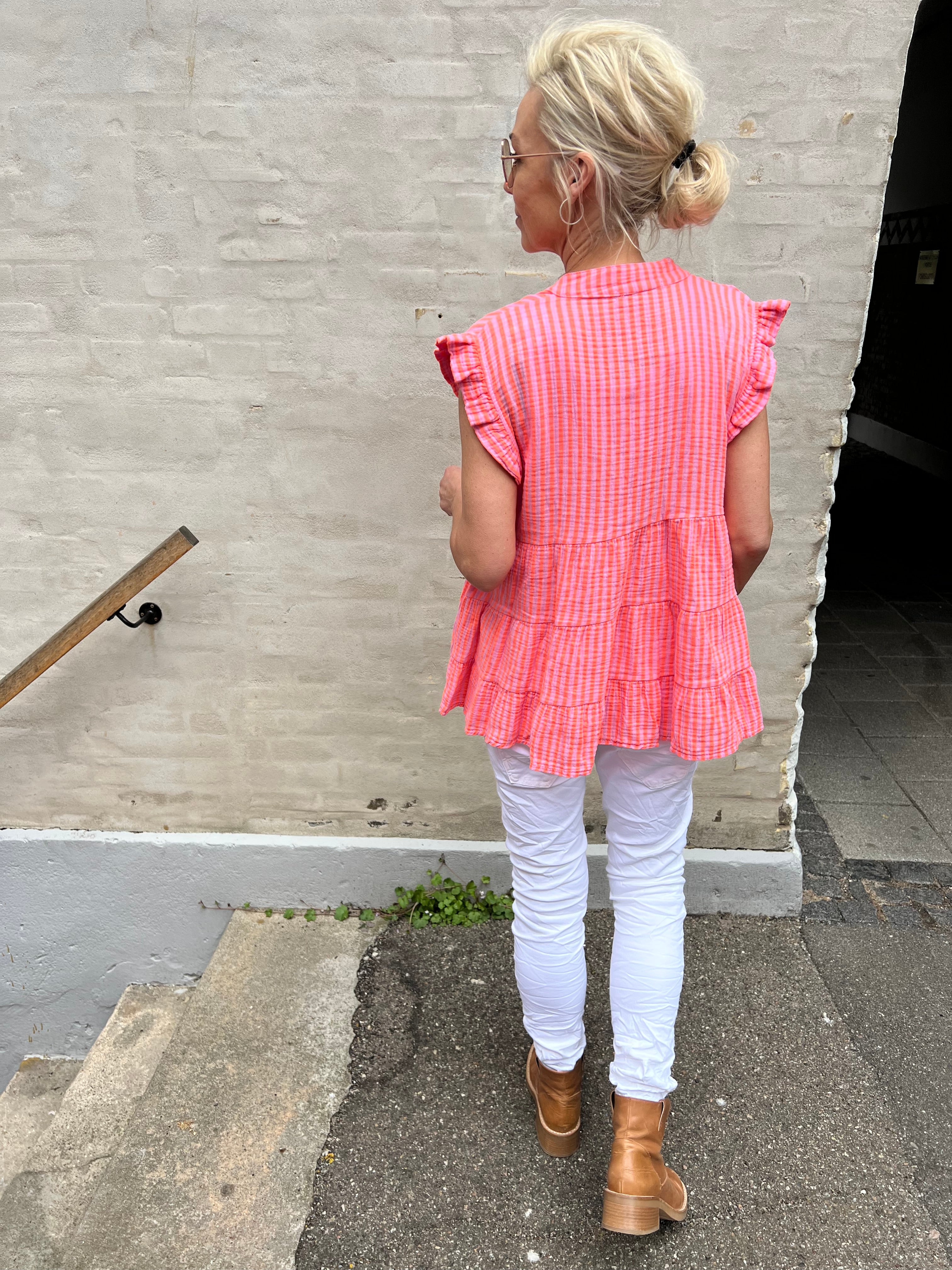 Dolly top strib orange