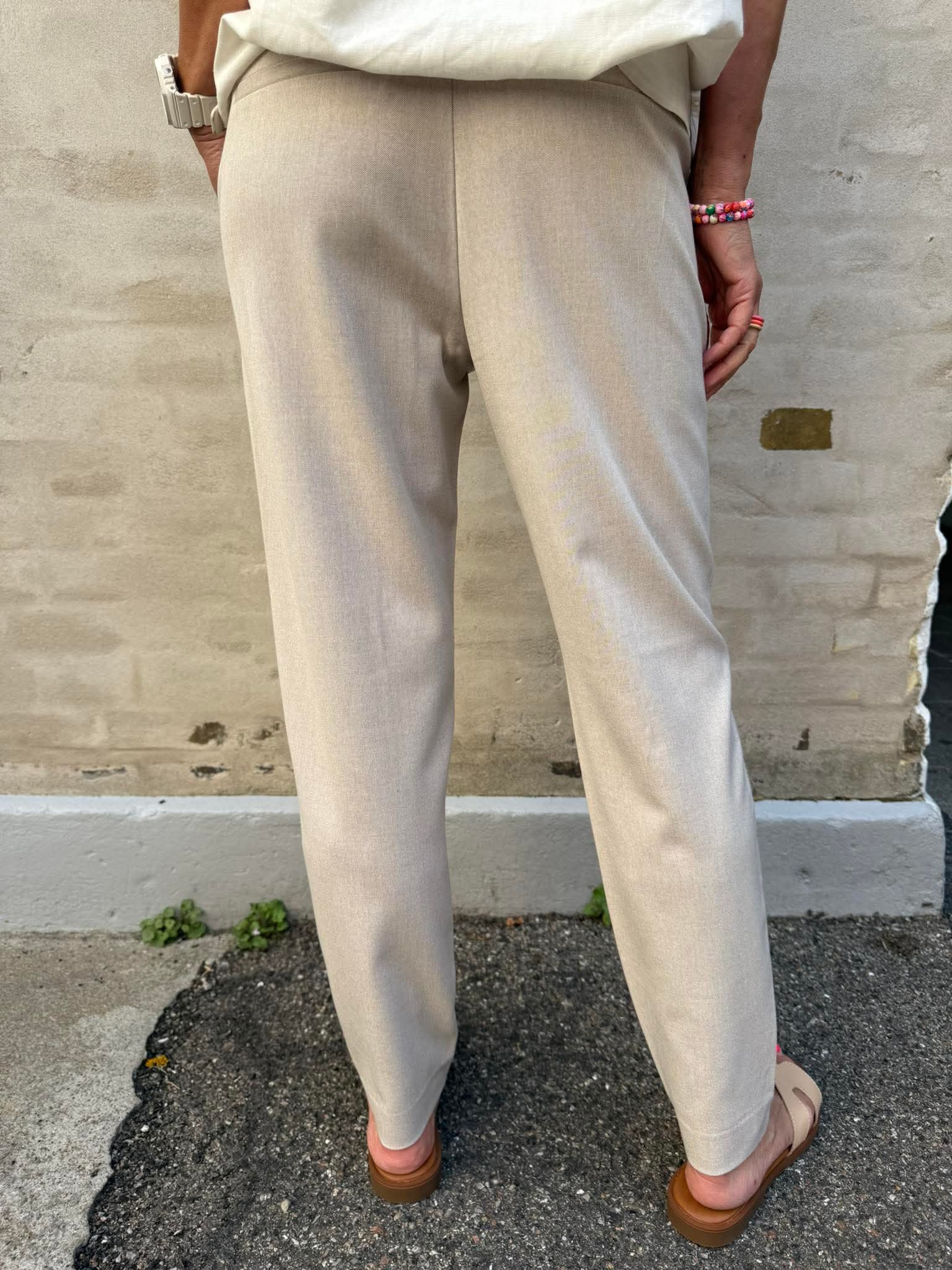 Lisa Slim Pant - Humus Melange