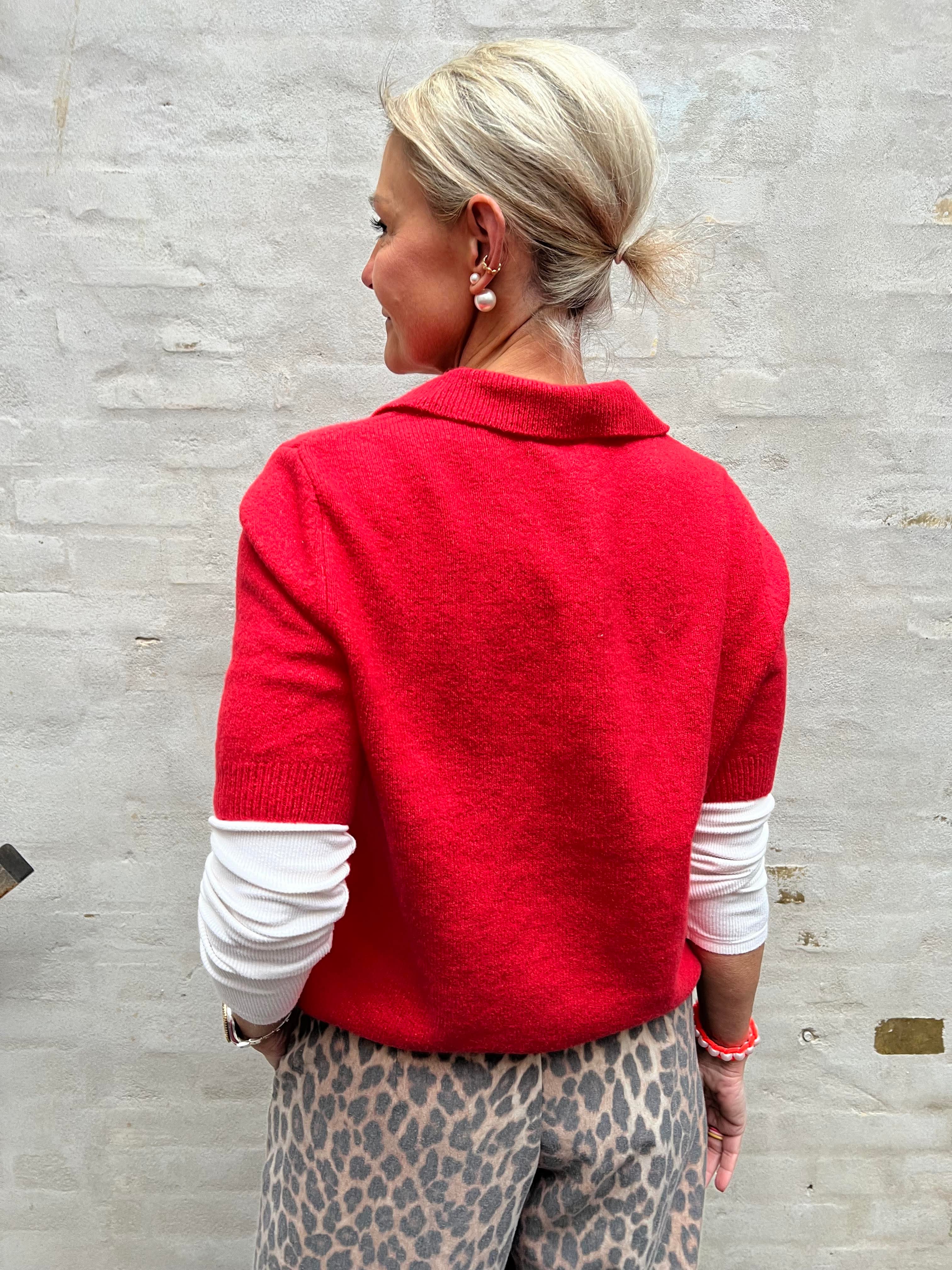 DEBBIE SS Knit Polo - Poinsettia