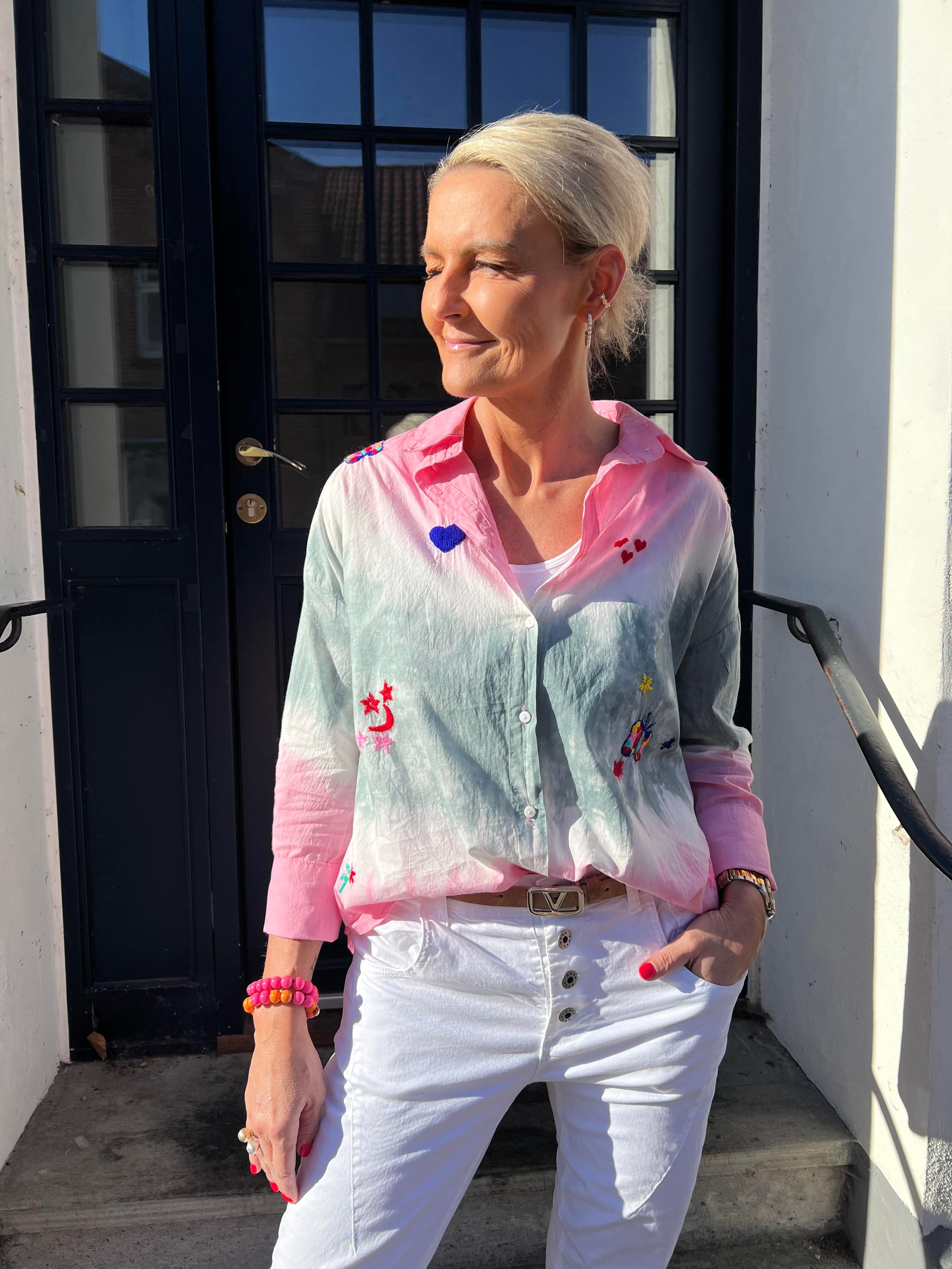 Oui Oui shirt pink- grey