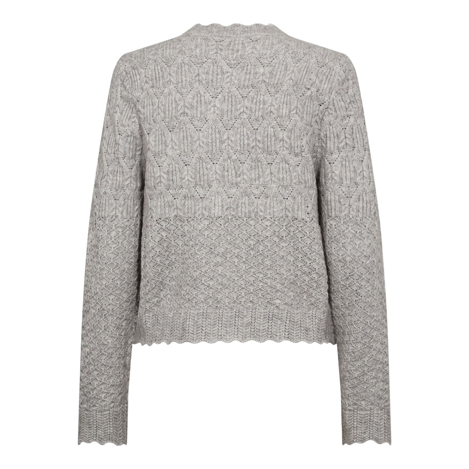 Pointelle Cardigan - Pale Grey