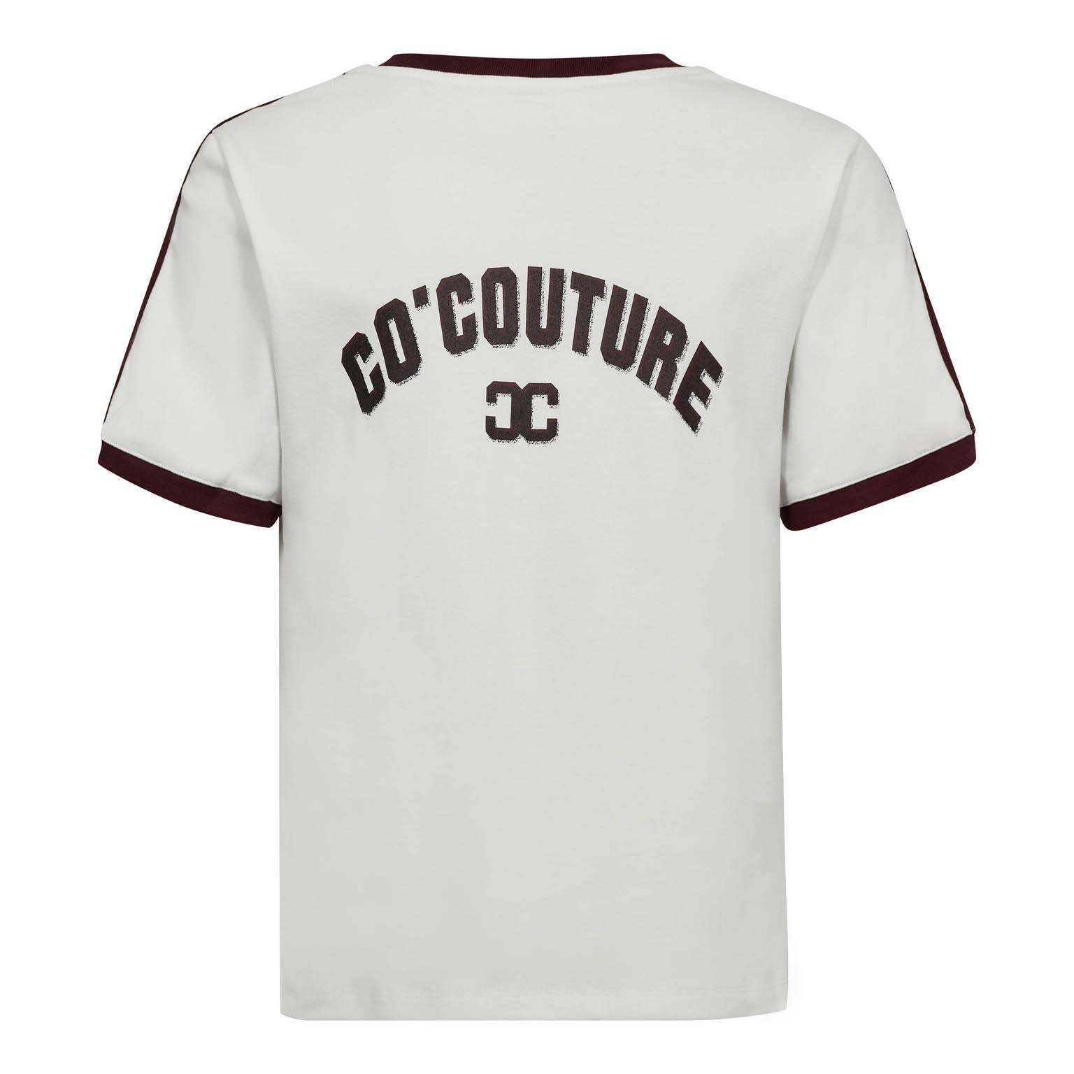 Edge Stripe V-Tee - OffWhite WineRed