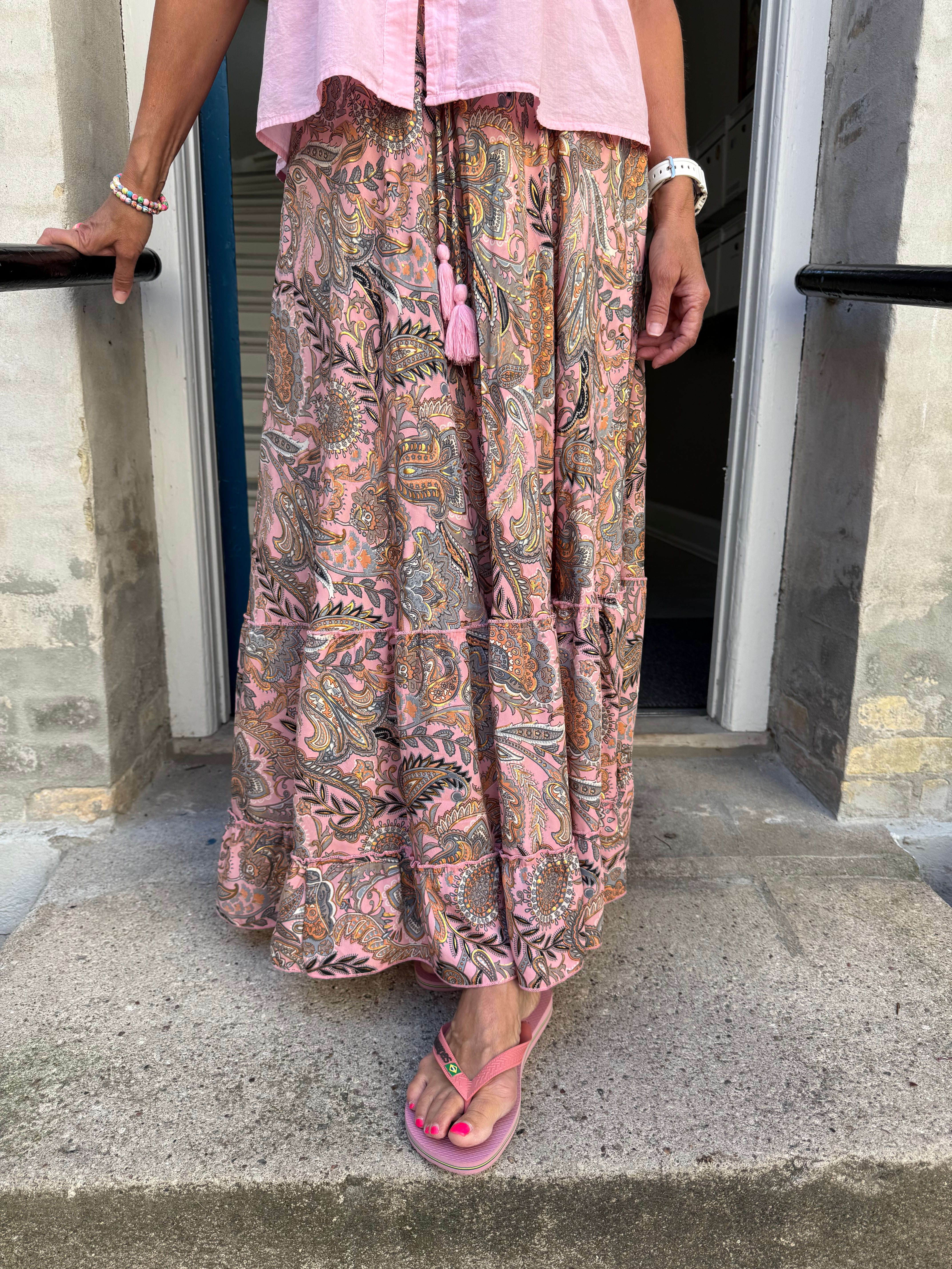 LUNA maxi frill skirt - Imperial Rose