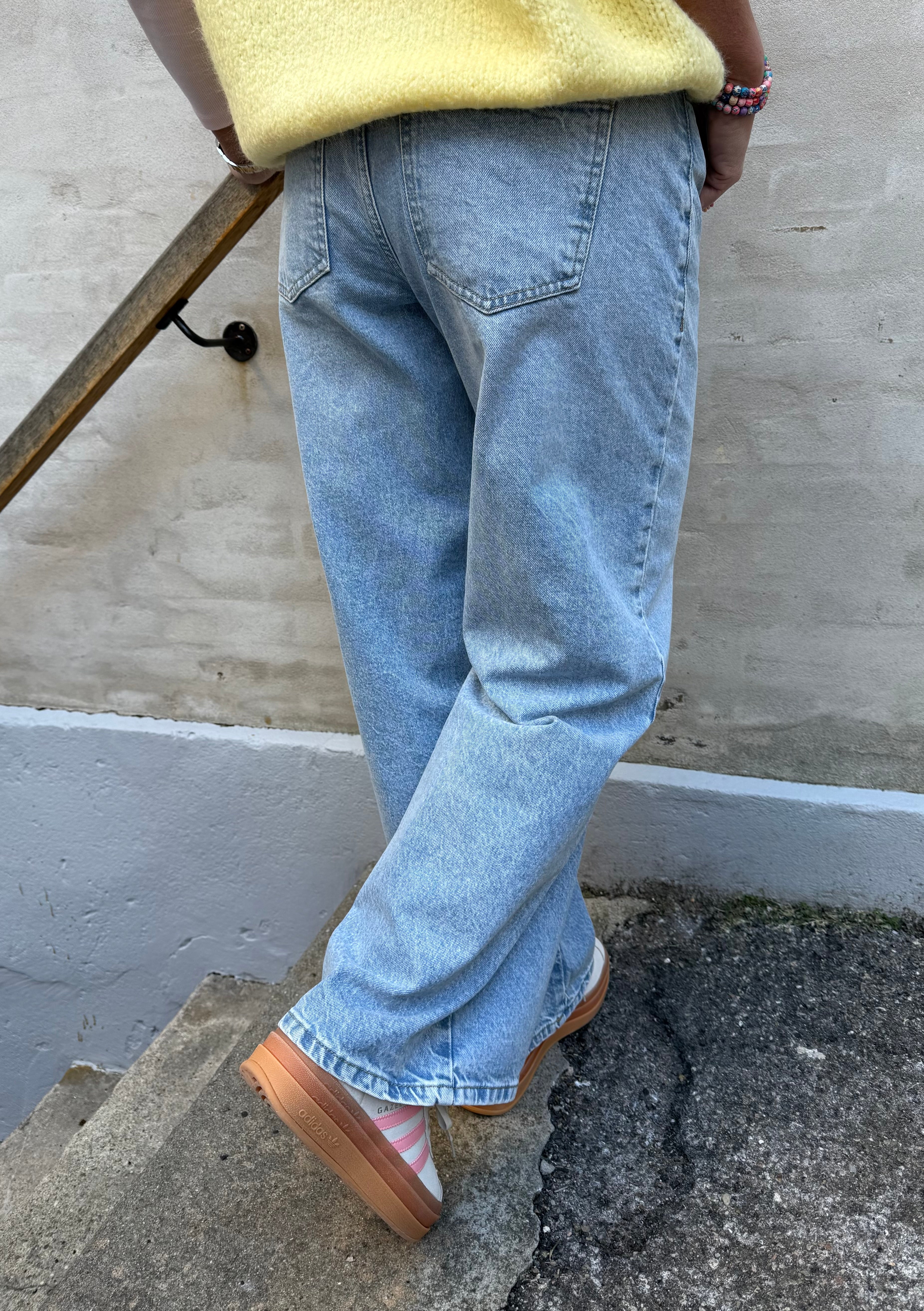 Selma low waist wide jeans - Light Blue Denim