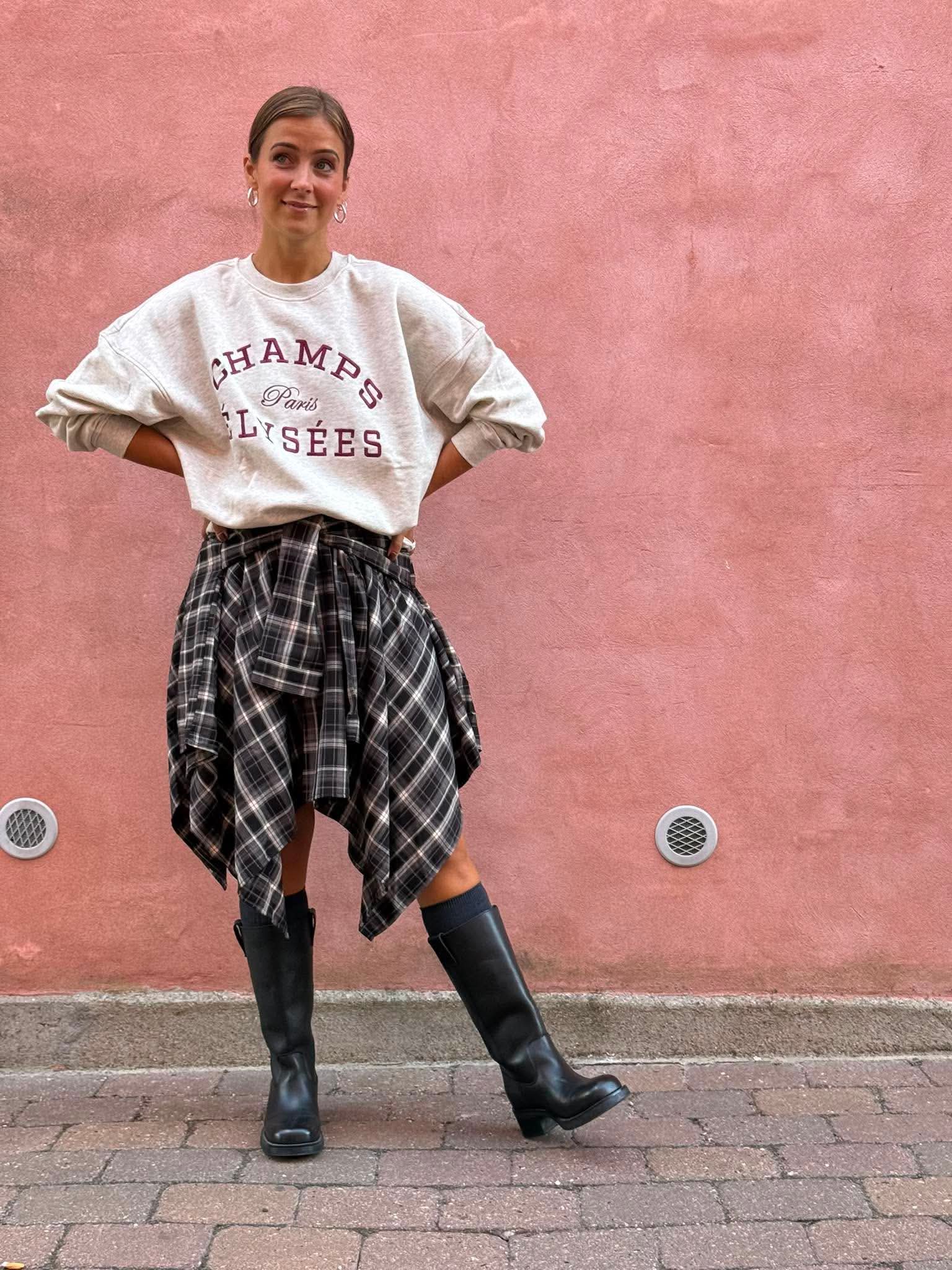 MESA L/S O-NK EMB SWEAT - Oatmeal CHAMPS CABERNET