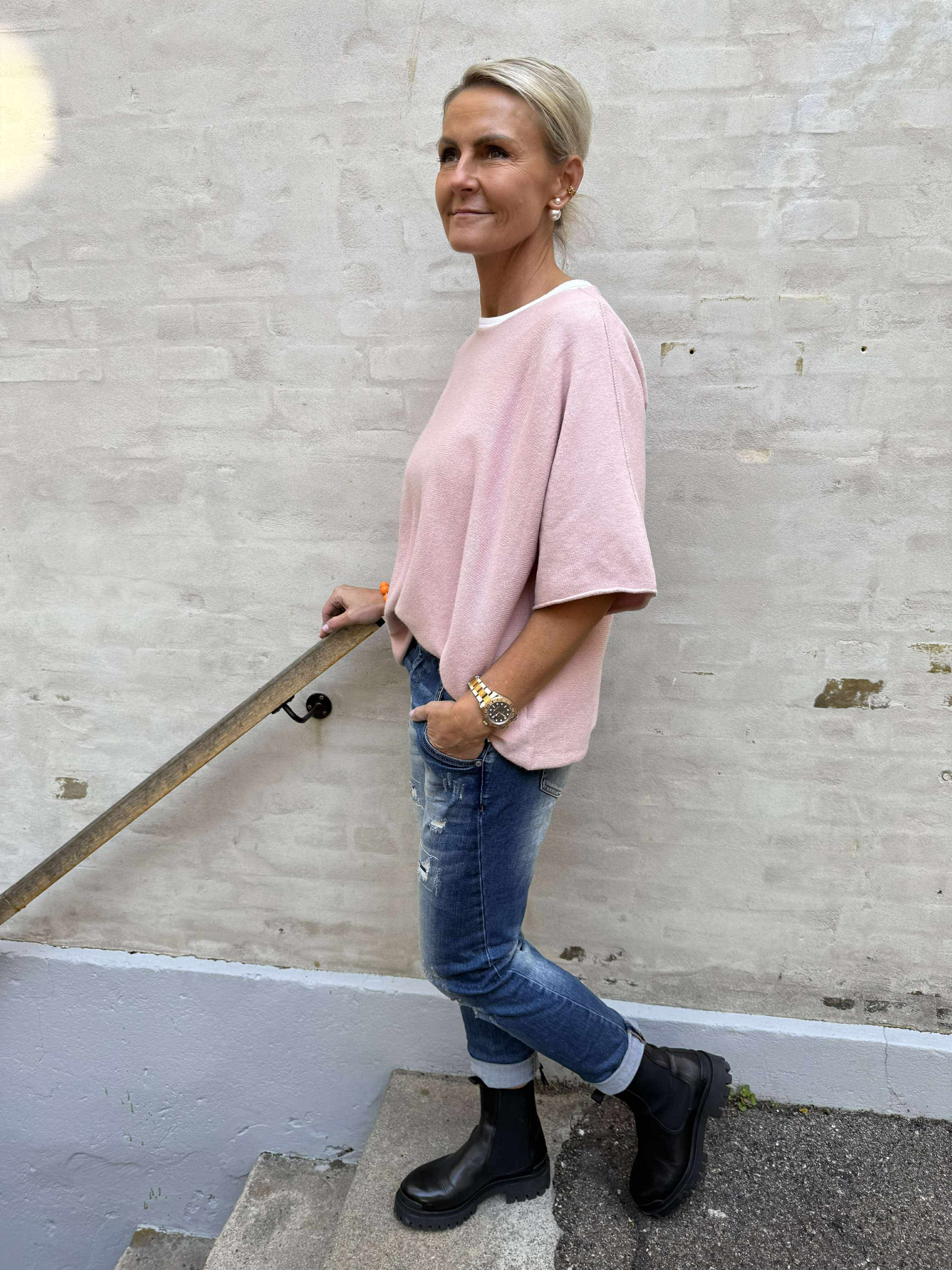 Denim Pants w. Paths - Denim Blue