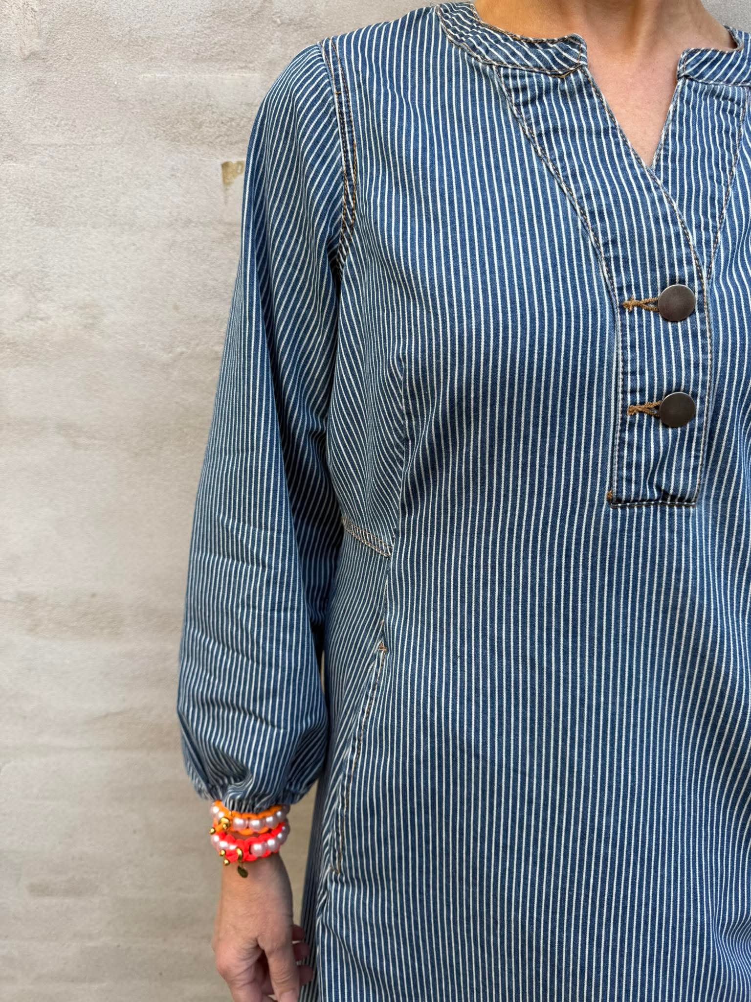 Ayna Klänning - Blå/Vita ränder