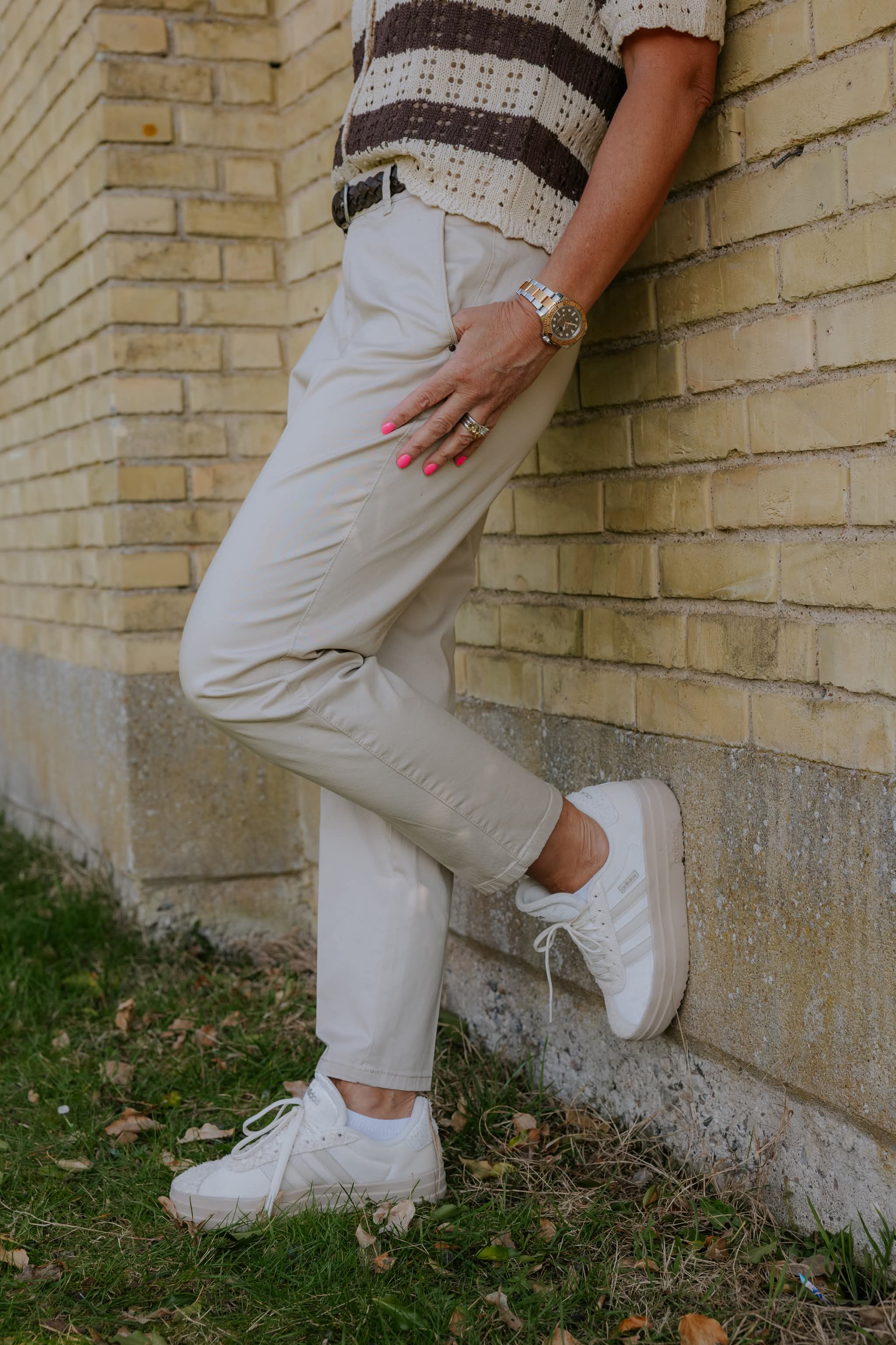 Chino Peach Twill - Cobble Stone