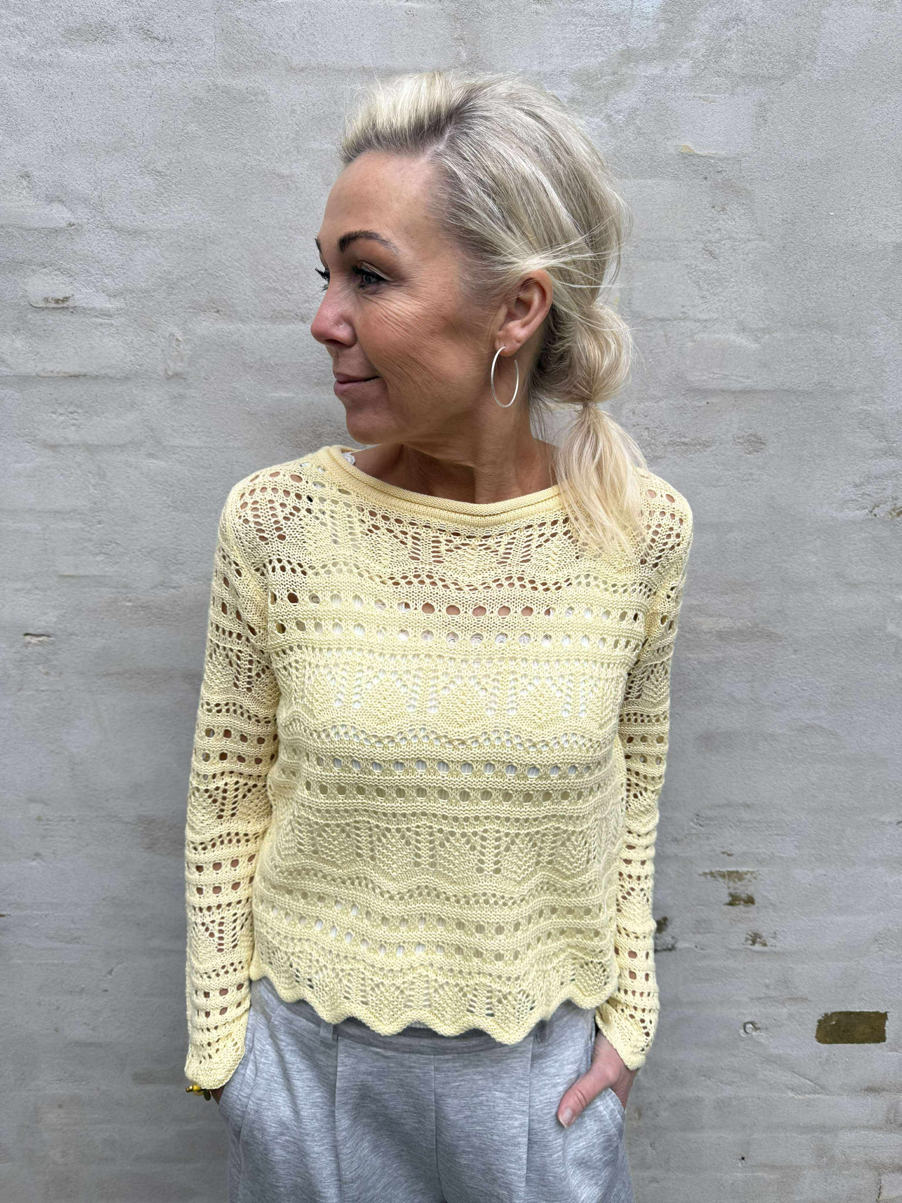 SUN LAY LS BOATNECK PULLOVER - Double Cream