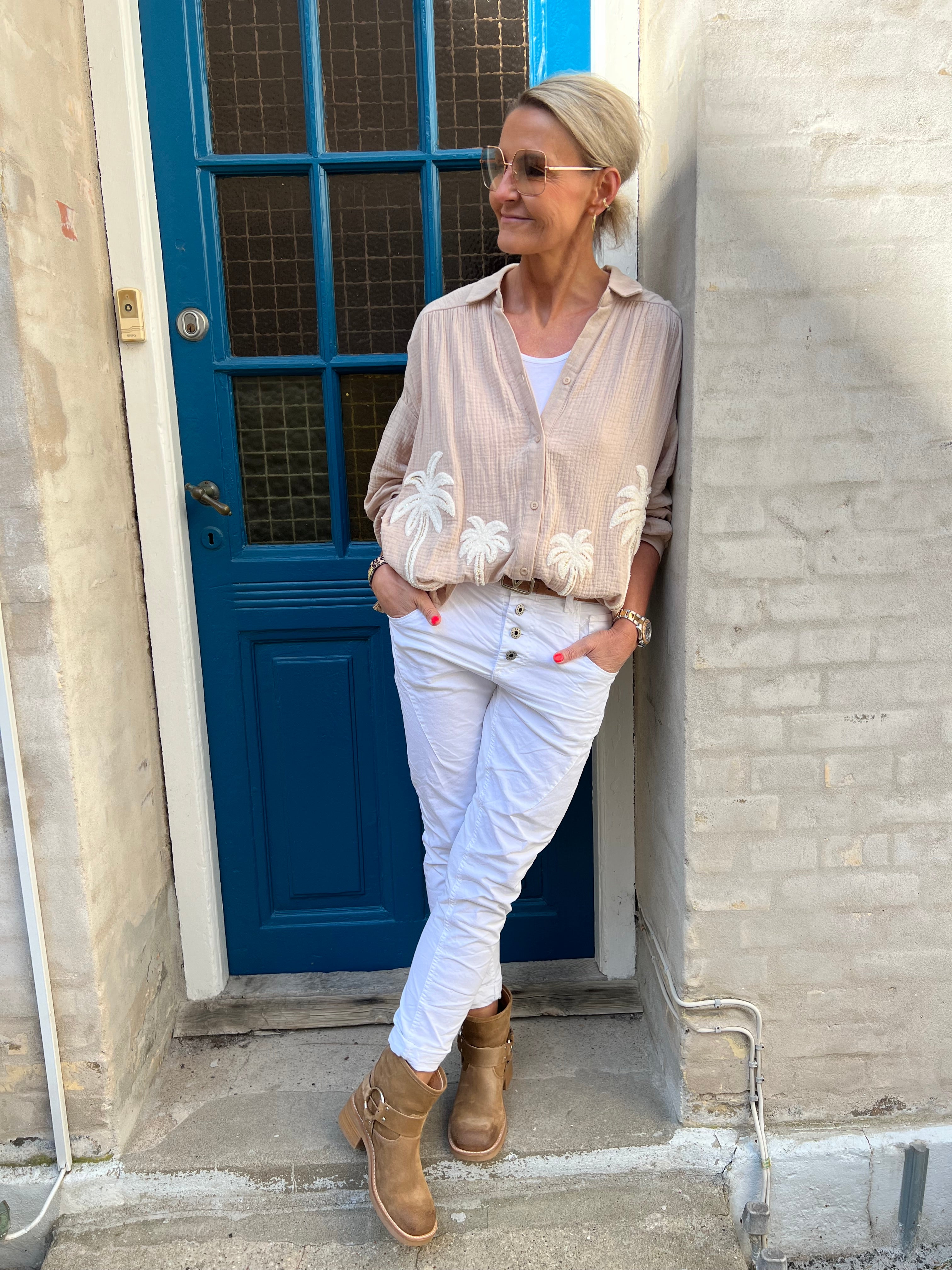 Musy palm shirt beige