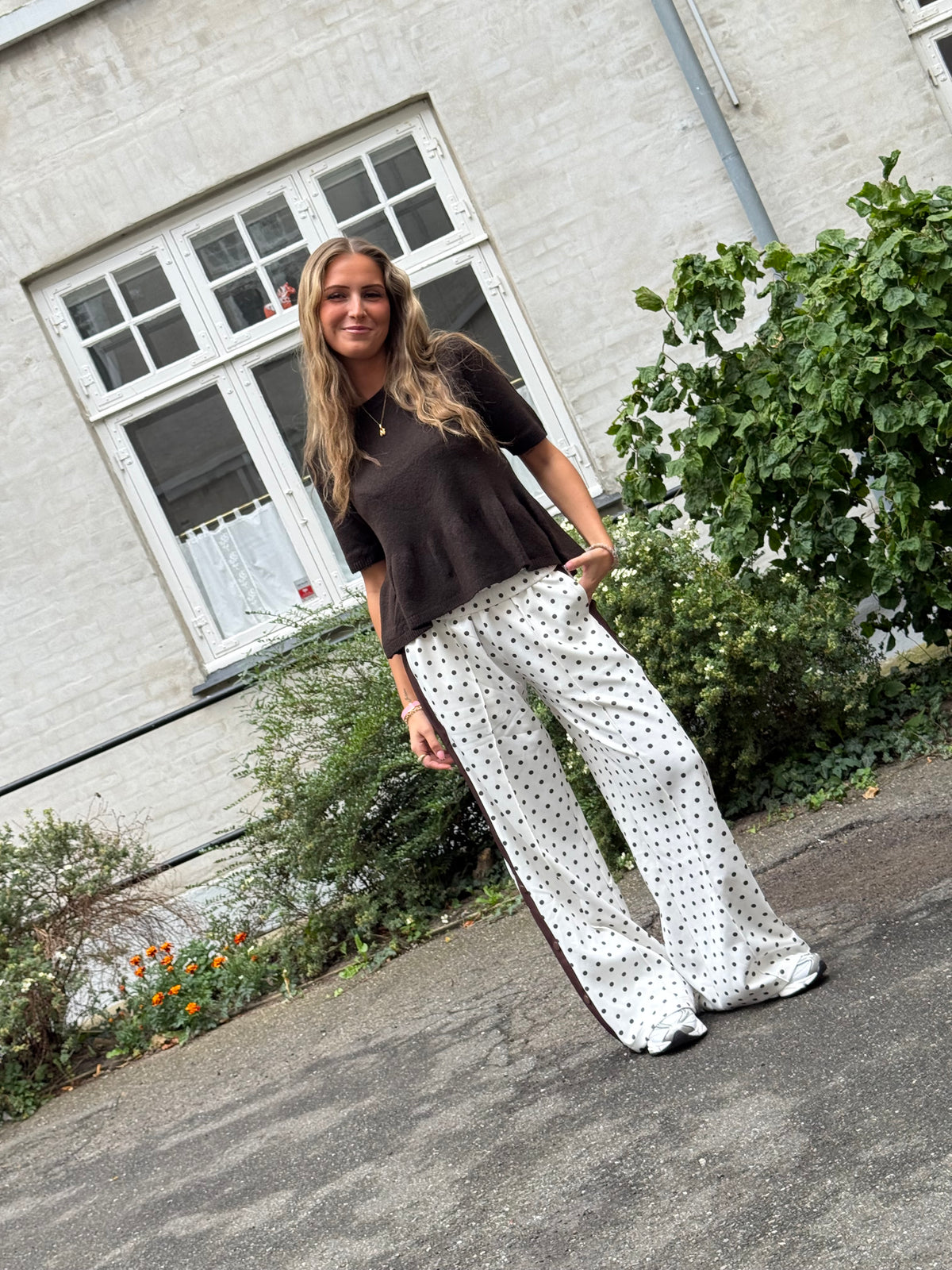 Meggie Dot Track Suit Pants - Off White