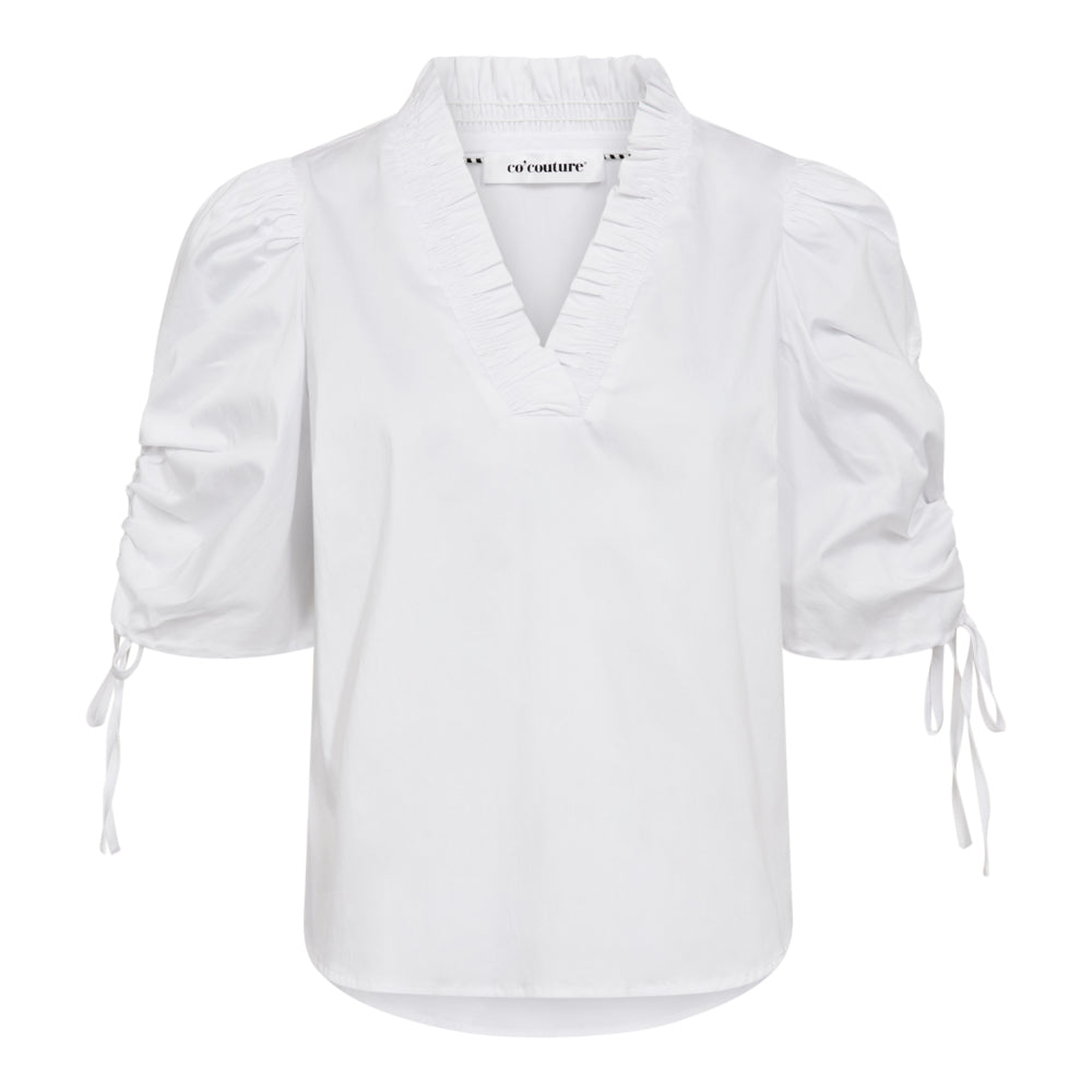SannaCC puff v-blouse white