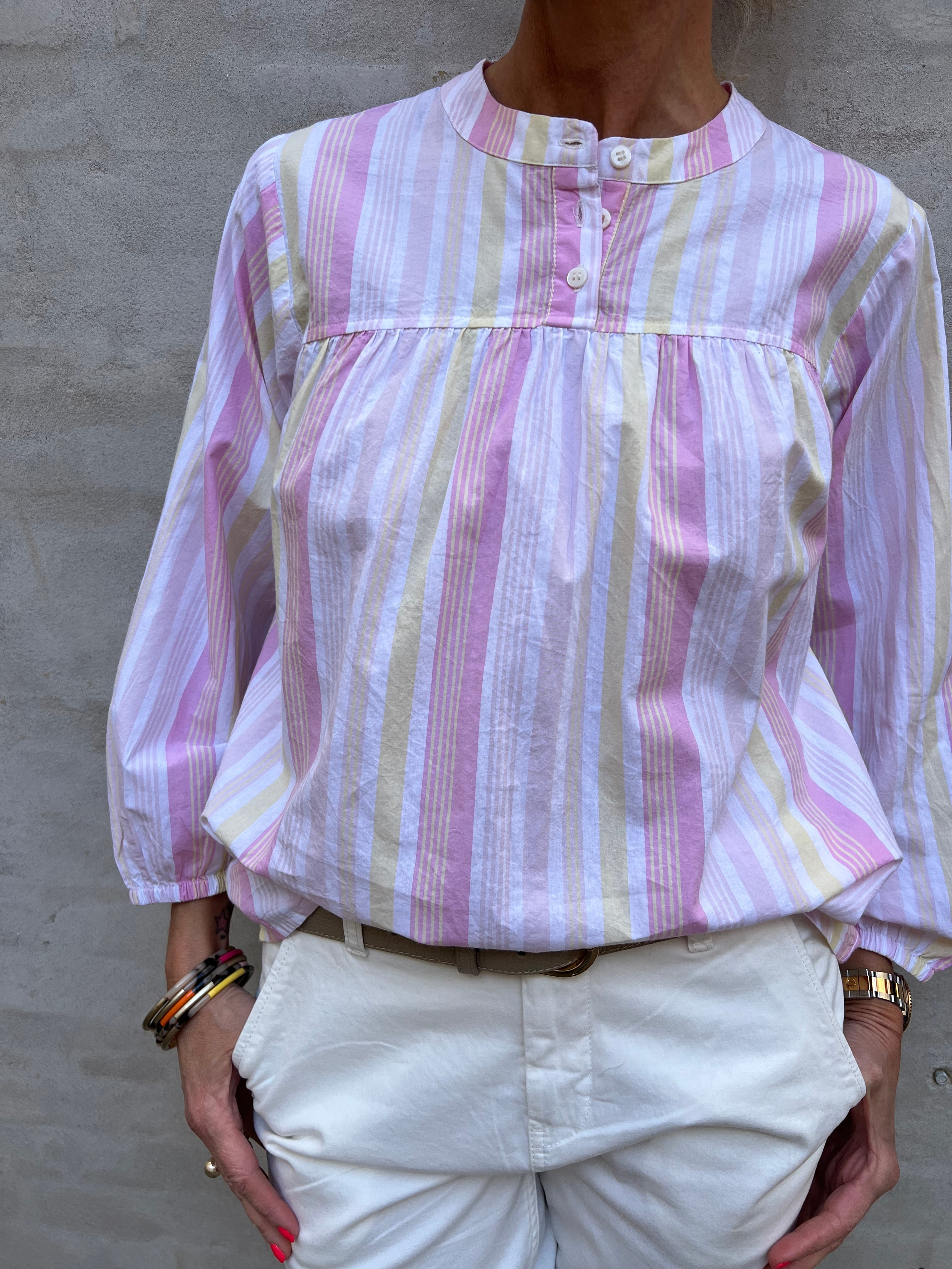 Beha blouse pink/yellow/lavender stripe